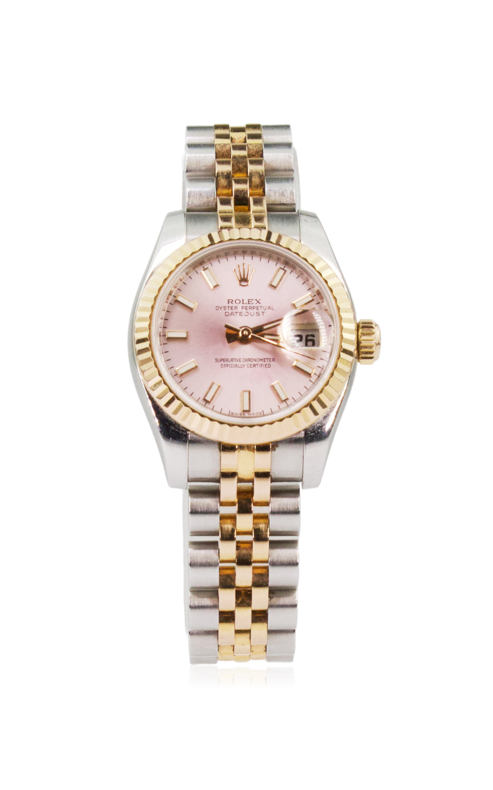 Private Label London Rolex Datejust Stainless Steel; 18k Rose Gold Watch In Pink