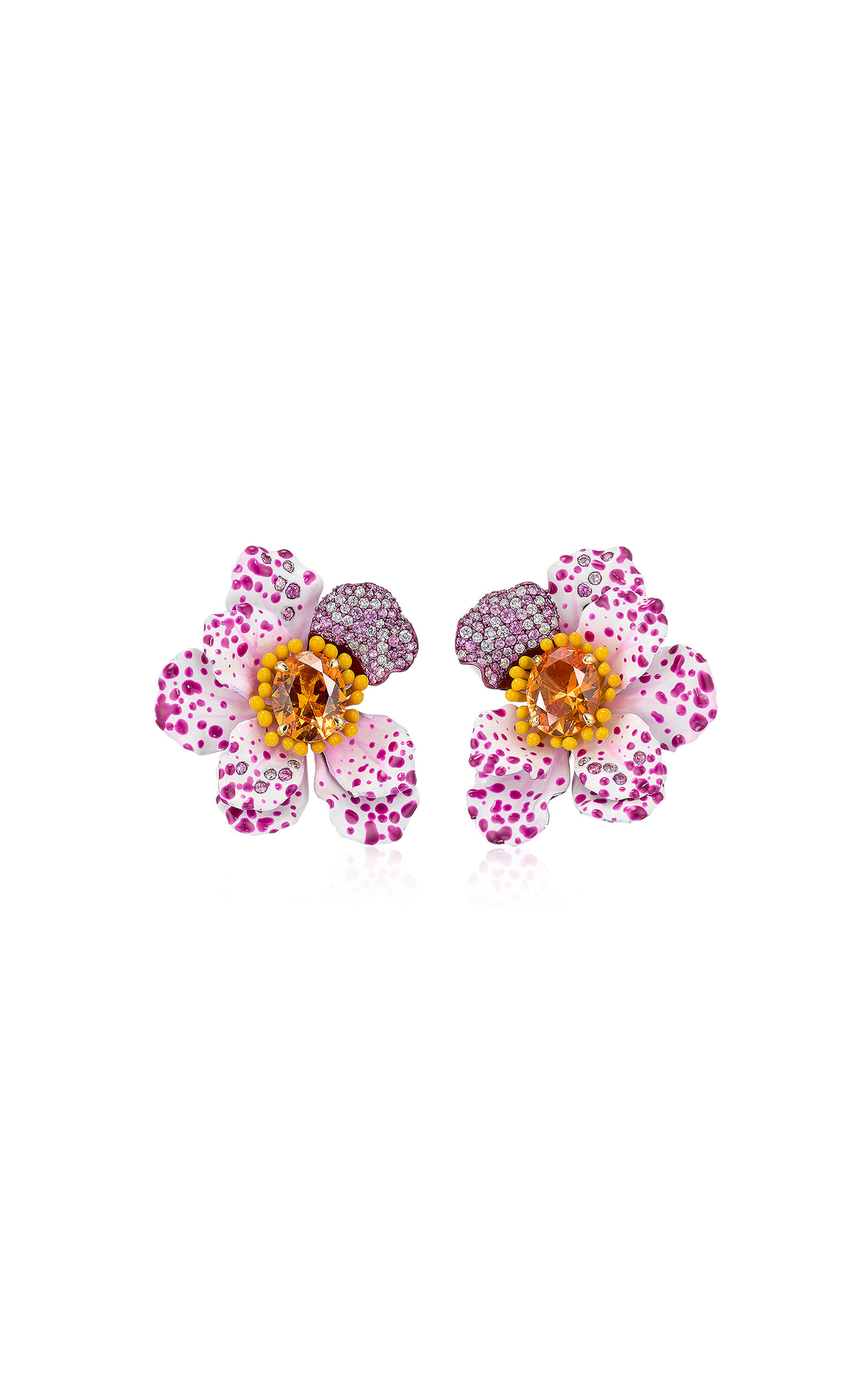 Anabela Chan 18k Yellow Gold Vermeil Orchid Poppy Earrings - Pink - OS - Moda Operandi