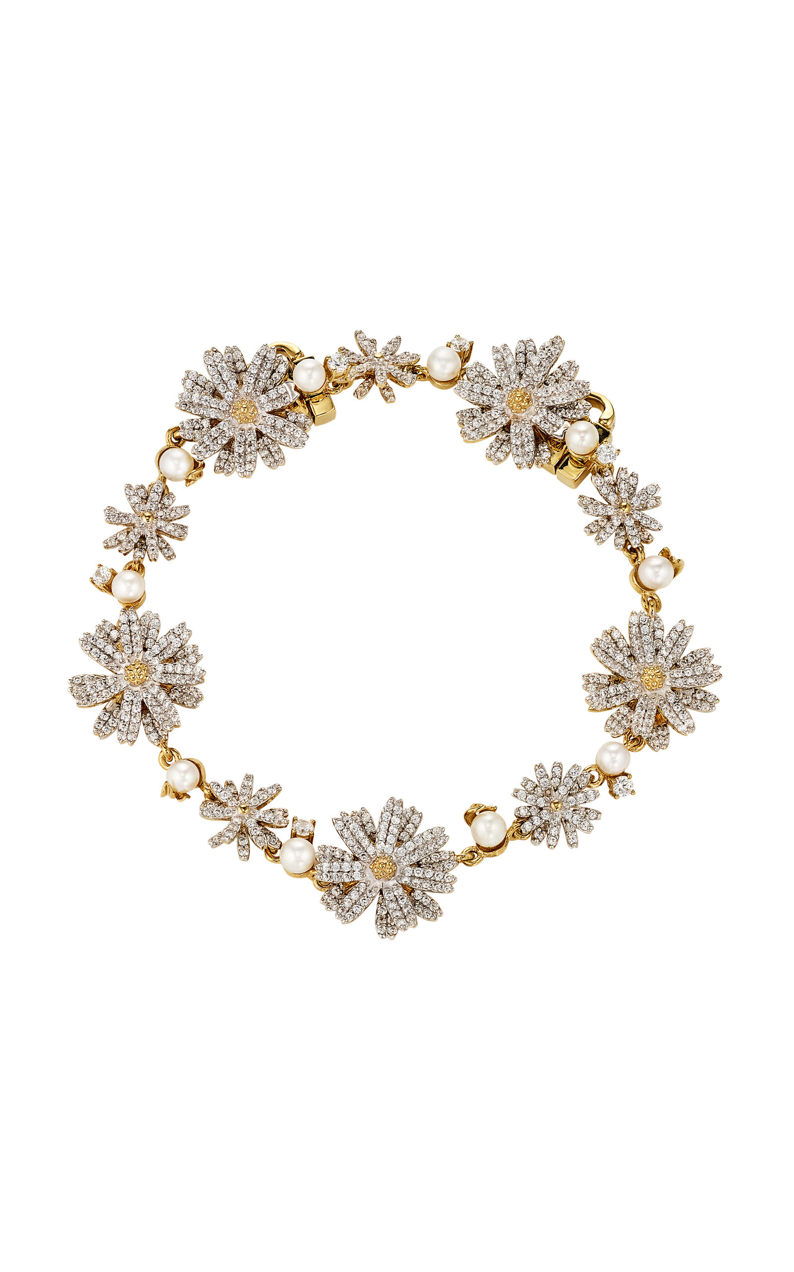 Anabela Chan 18k Yellow Gold Vermeil Daisy Diamond Bracelet