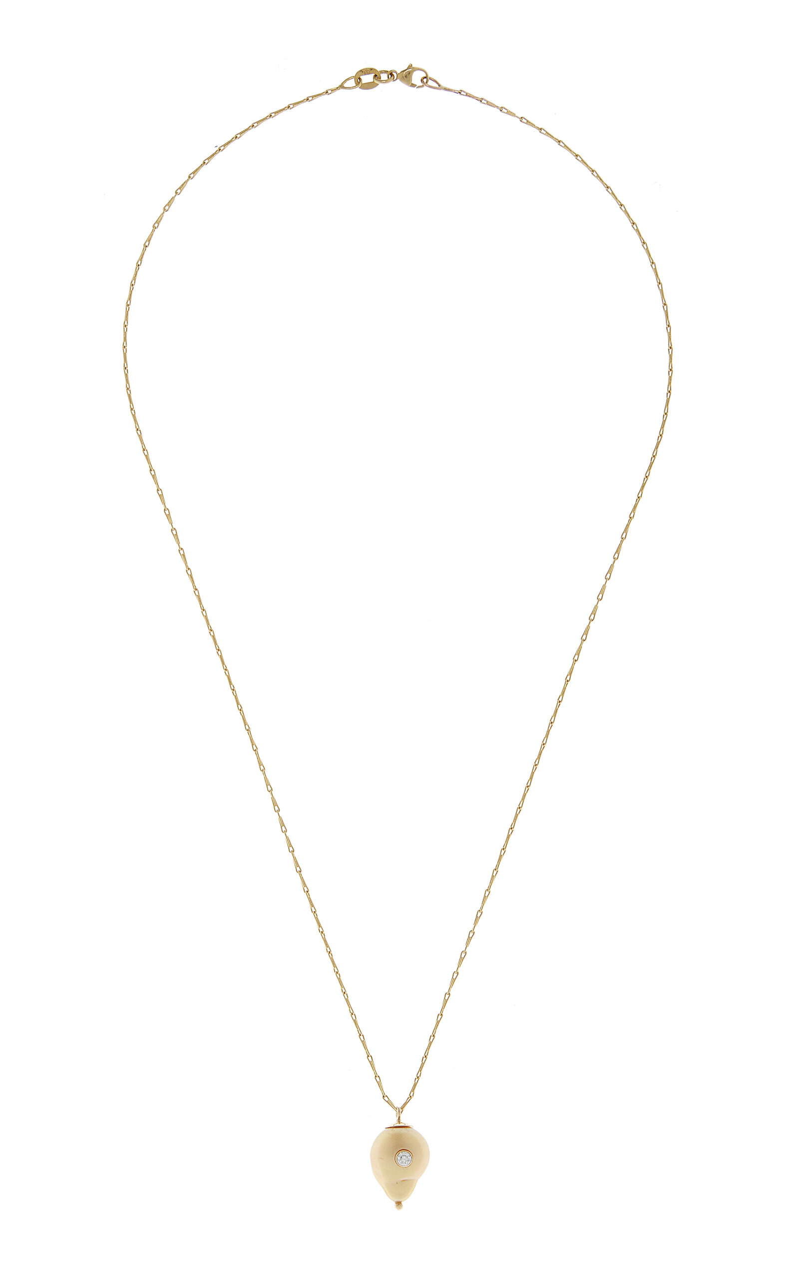 White/Space Kenna 14K Yellow Gold Pearl; Diamond Pendant Necklace