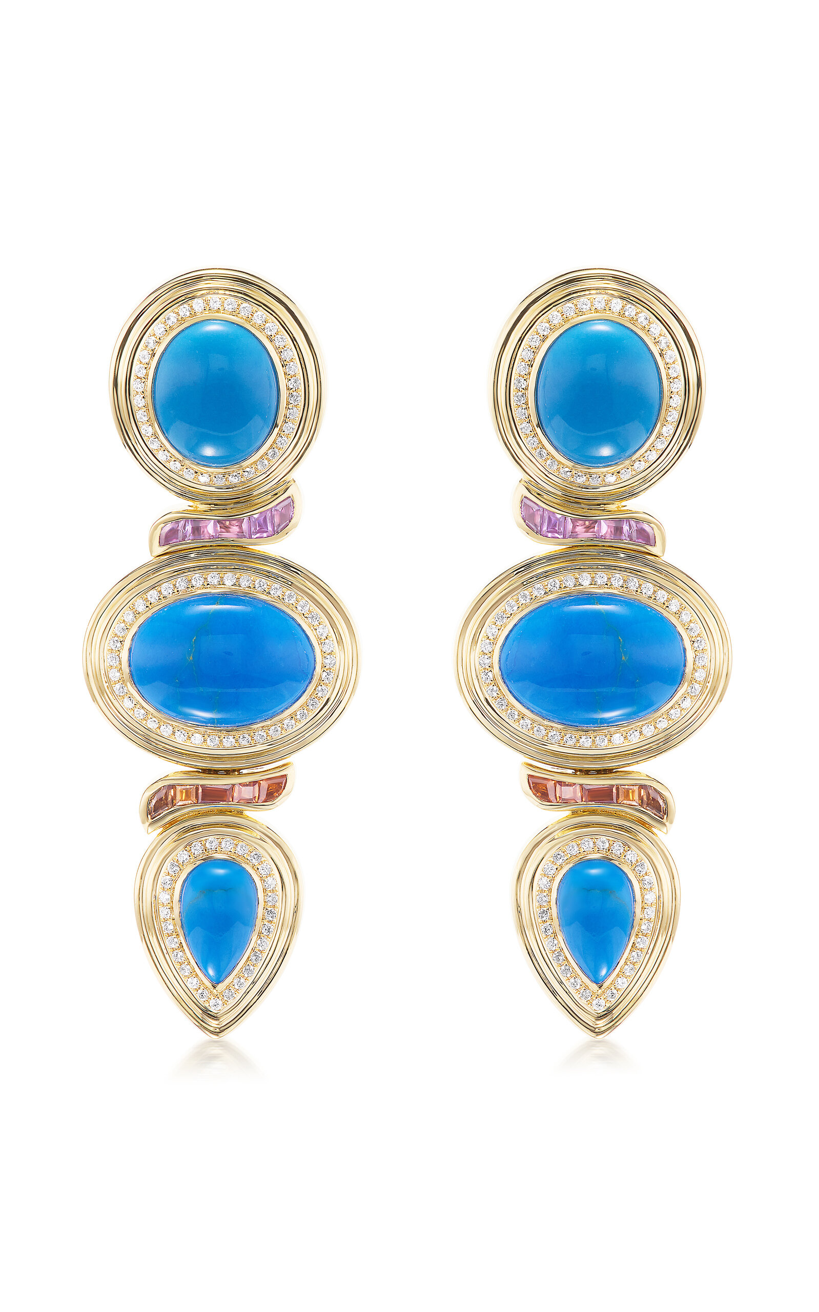 Amalfi Azzurro 18K Yellow Gold Ceruleite; Sapphire Earrings