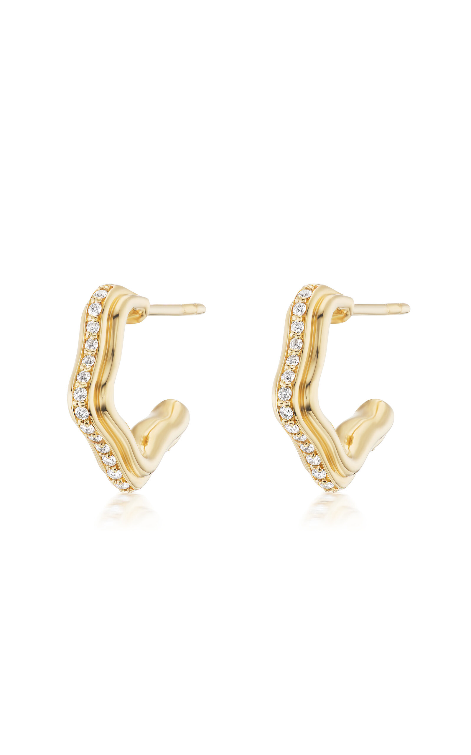 Marea 18K Yellow Gold Huggie Diamond Earrings