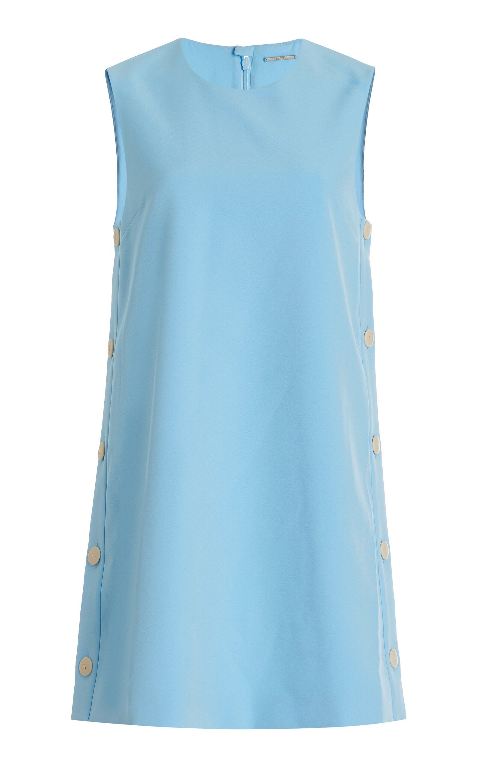 Alexis Libra Buttoned Mini Shift Dress In Blue