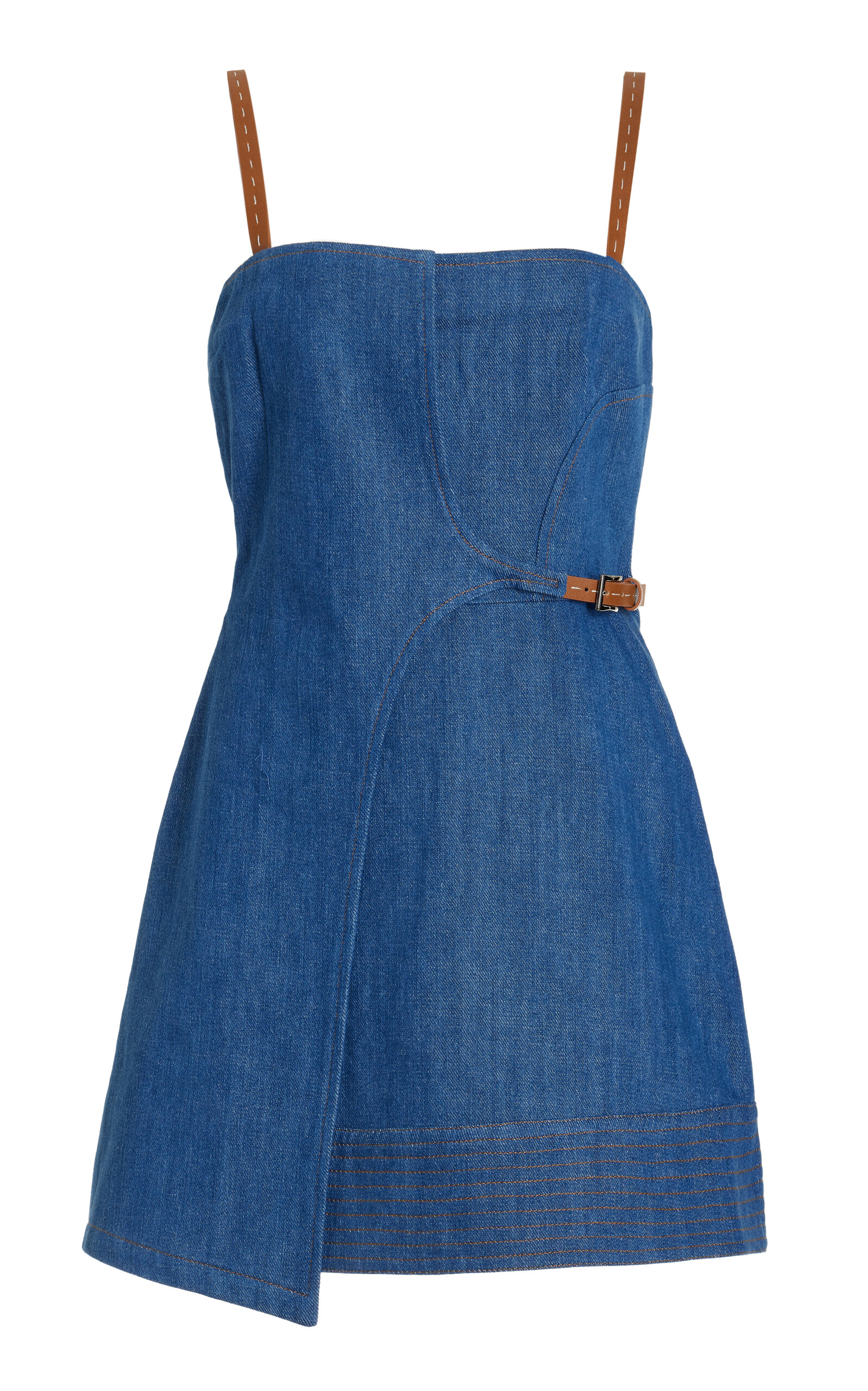 Alexis Ferre Wrapped Denim Mini Dress In Blue