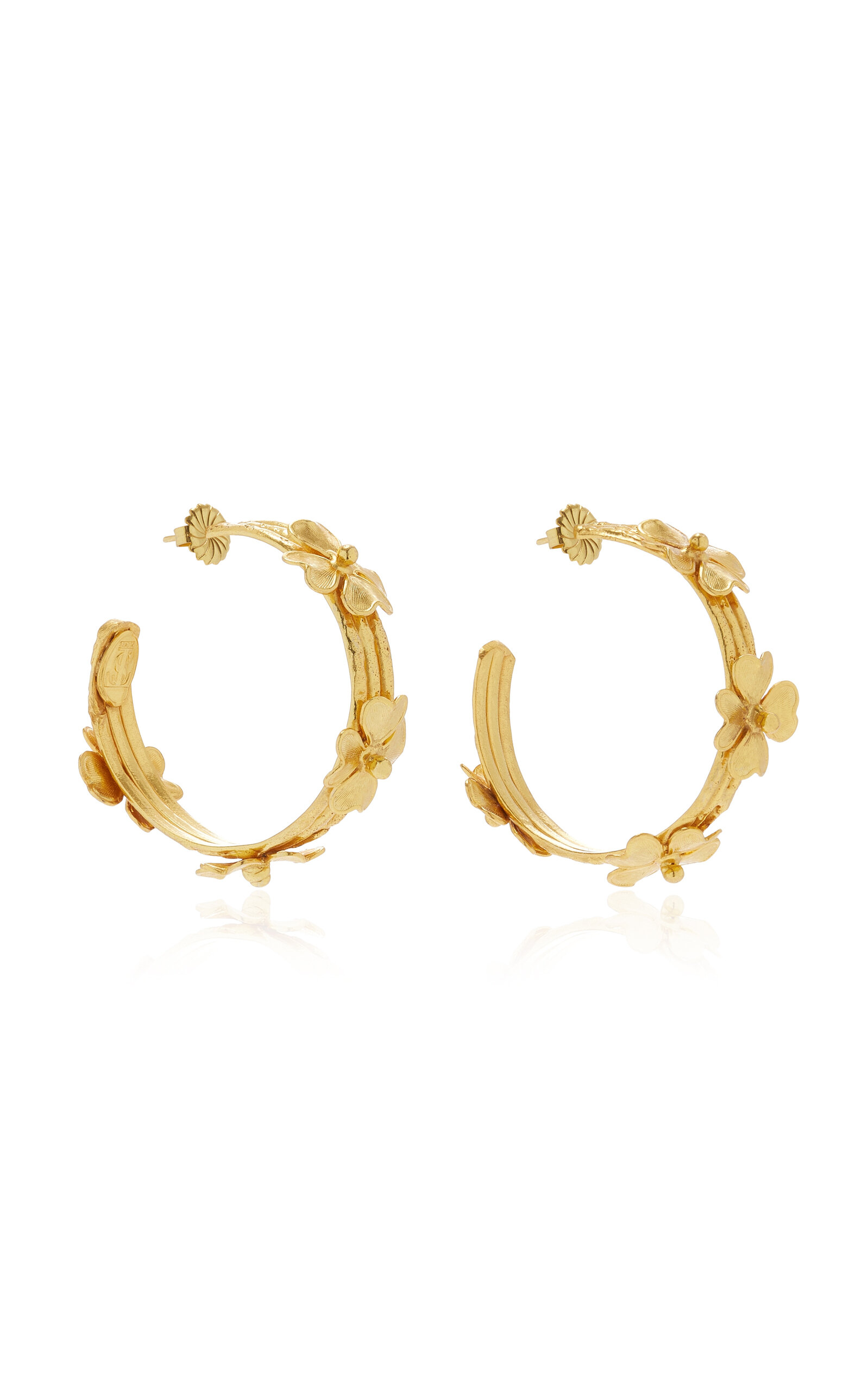 Lucky Love 22K Gold-Plated Hoop Earrings