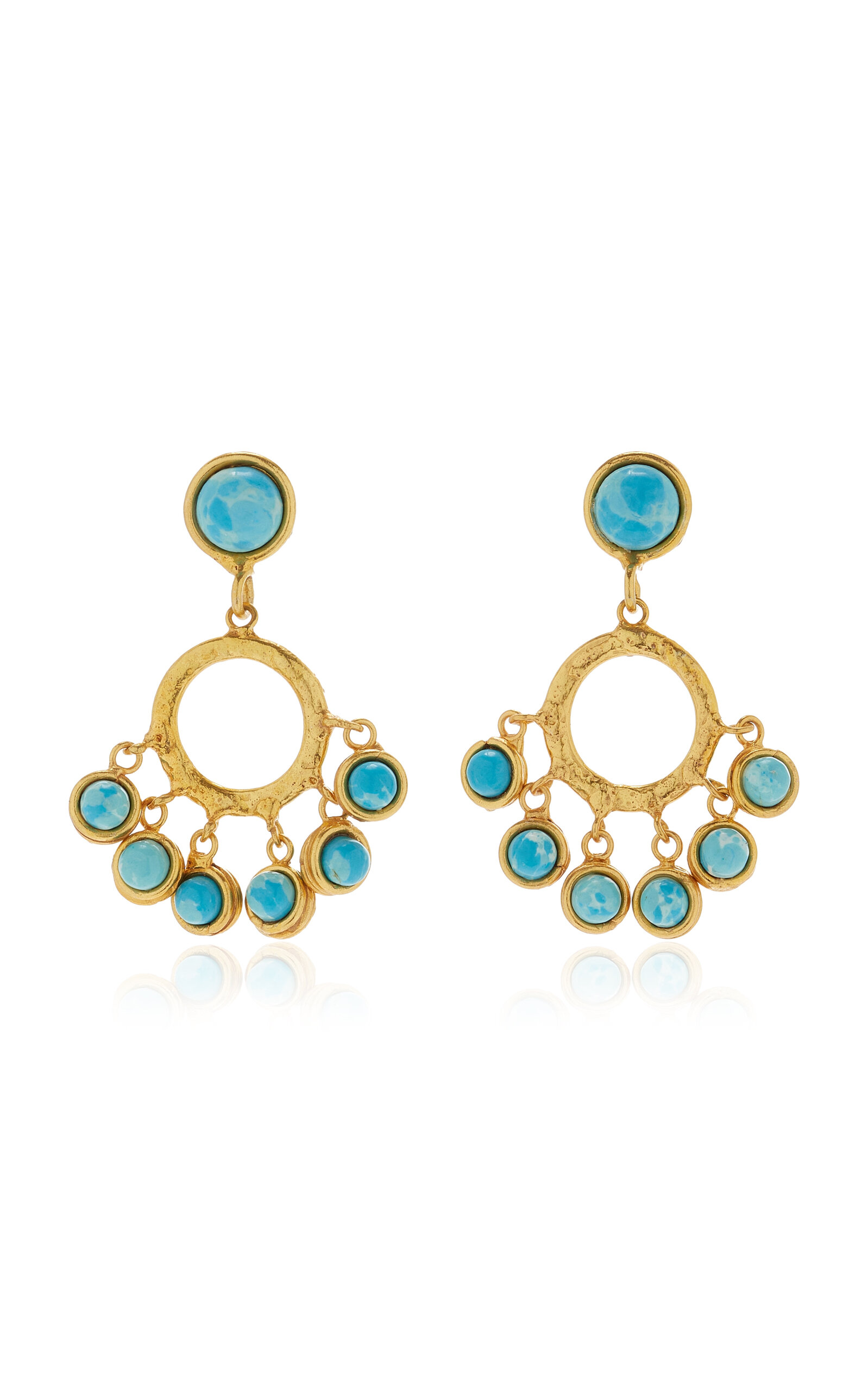 Boho 22K Gold-Plated Larimar Earrings