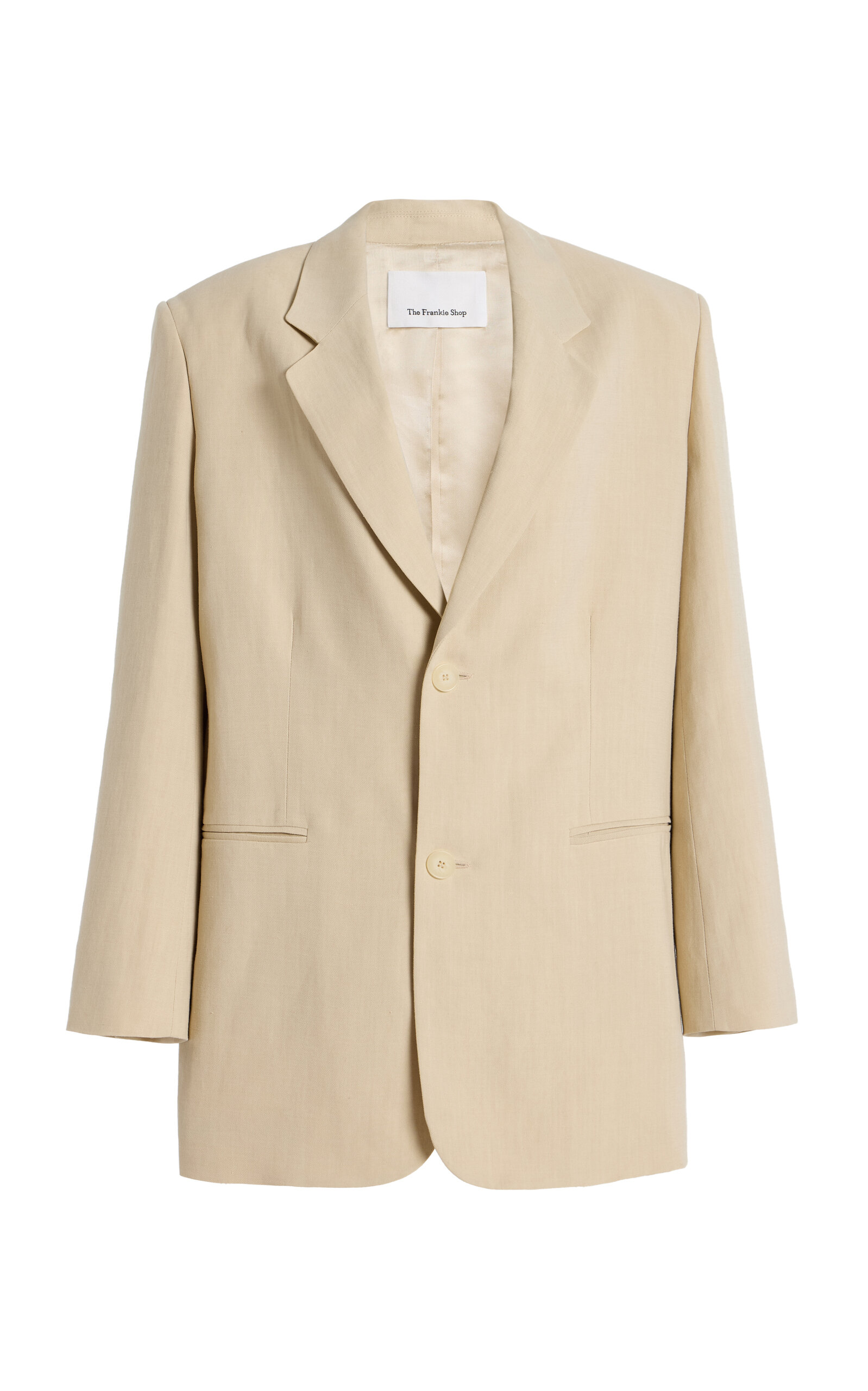 The Frankie Shop Aiden Pinstriped-twill Blazer In Neutral