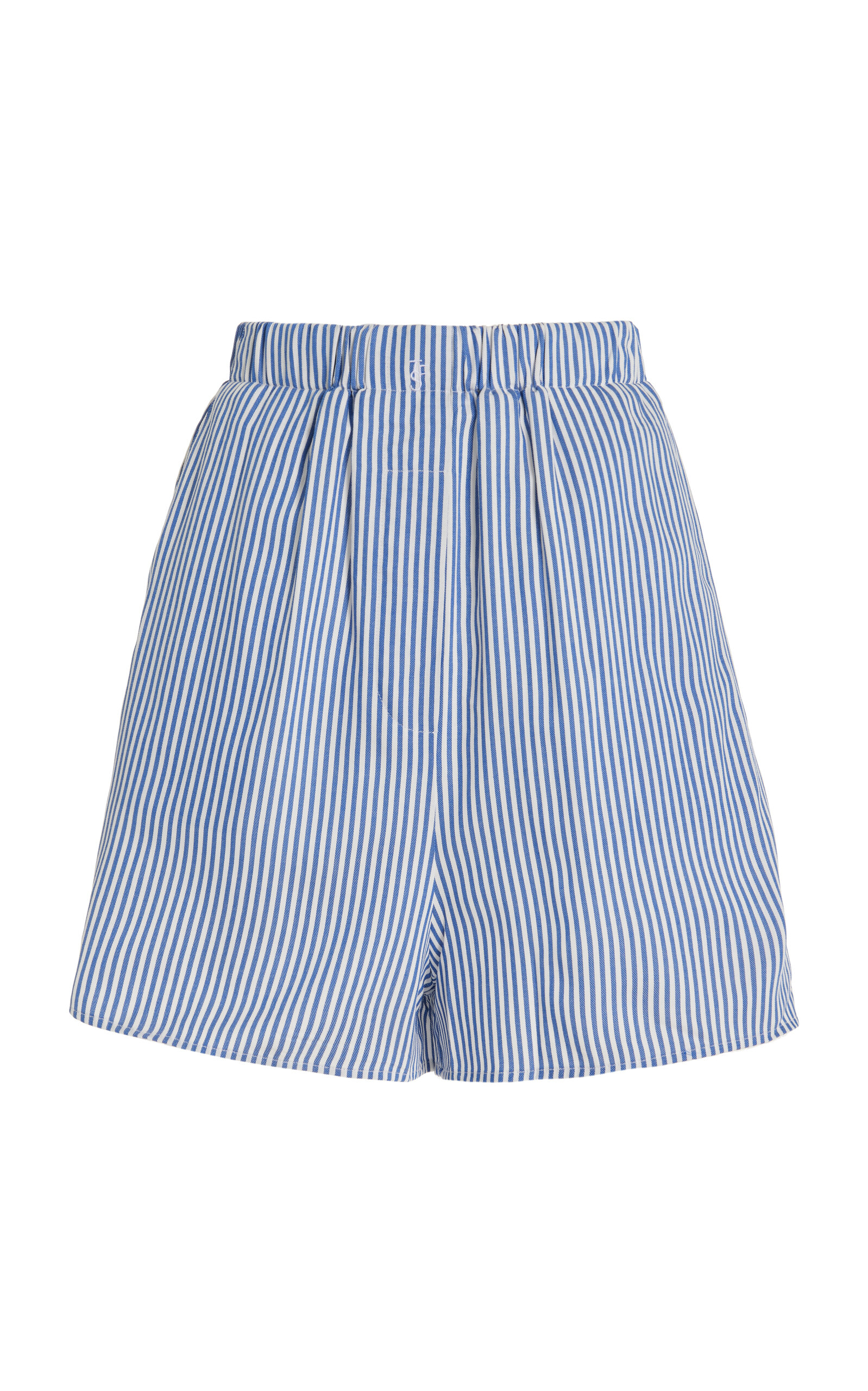 The Frankie Shop Lui Striped Twill Boxer Shorts In Blue