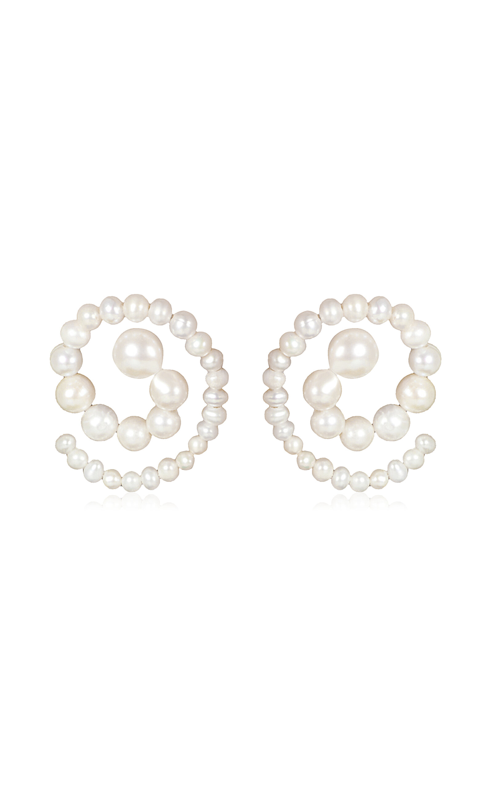 Eliou Spiral 14k Gold-plated Pearl Earrings In White