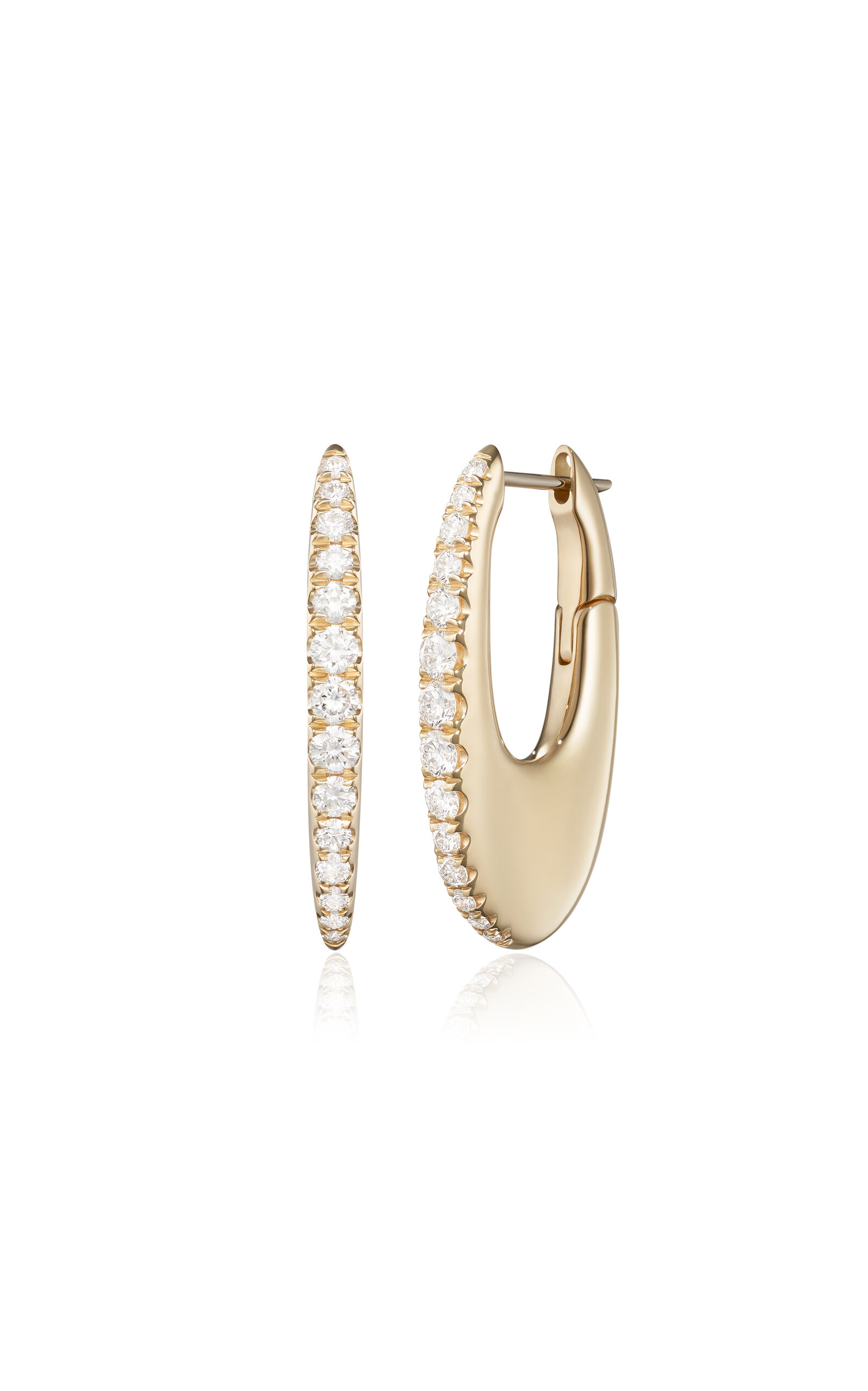 Melissa Kaye Lulu Medium 18kt Gold Hoop Earrings With Diamonds
