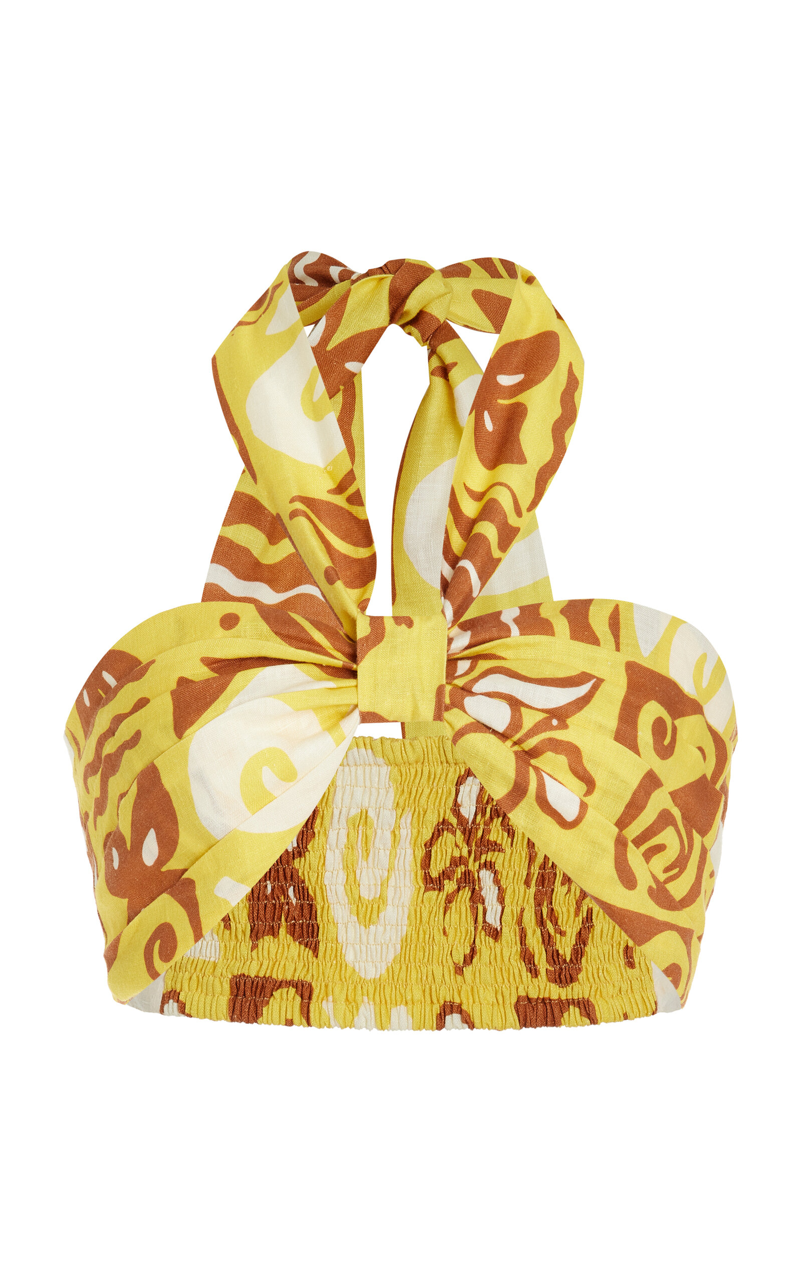 Cala de la Cruz Exclusive Vita Linen Halter Crop Top