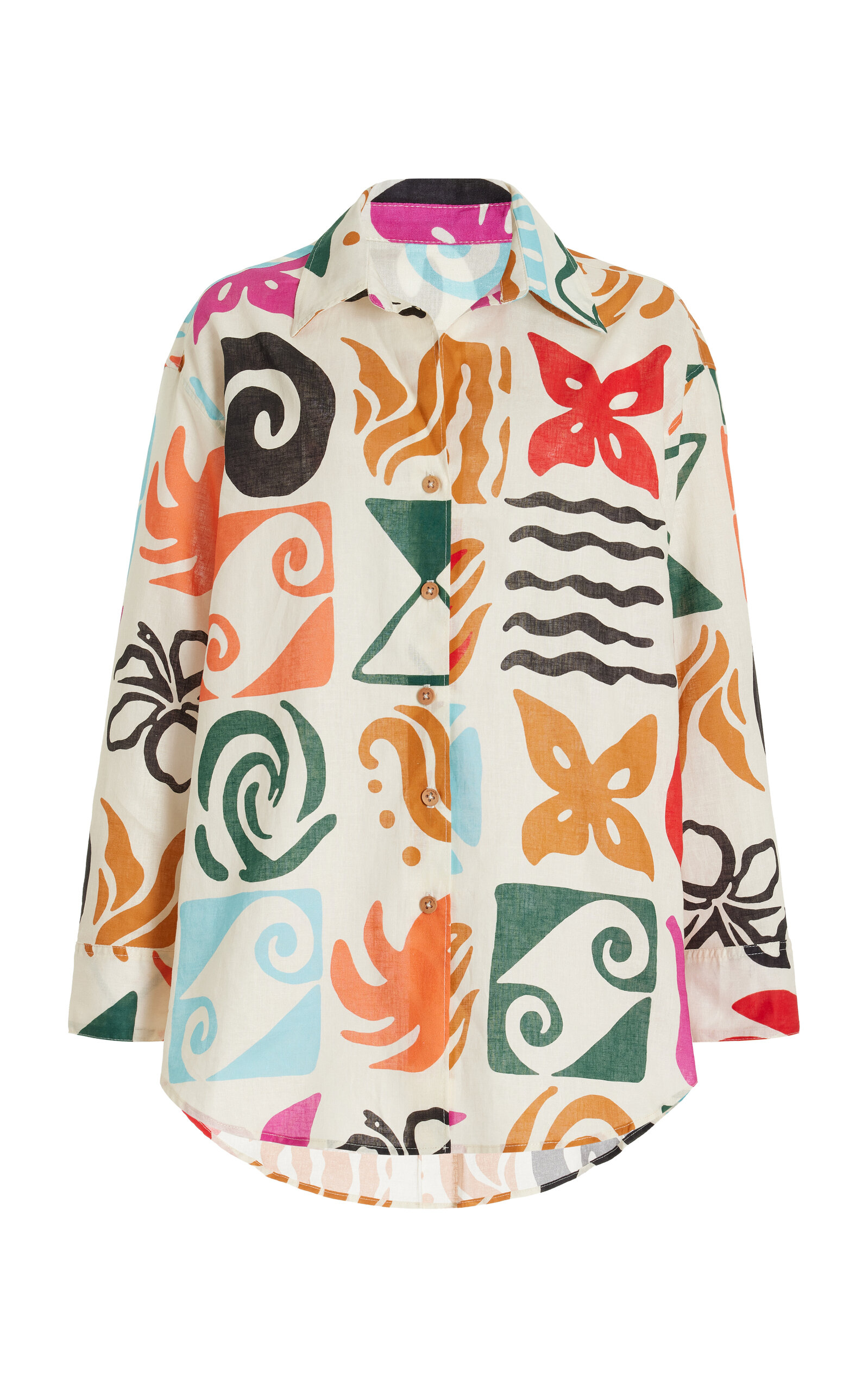 Shop Cala De La Cruz Exclusive Amarela Linen-cotton Shirt In Multi