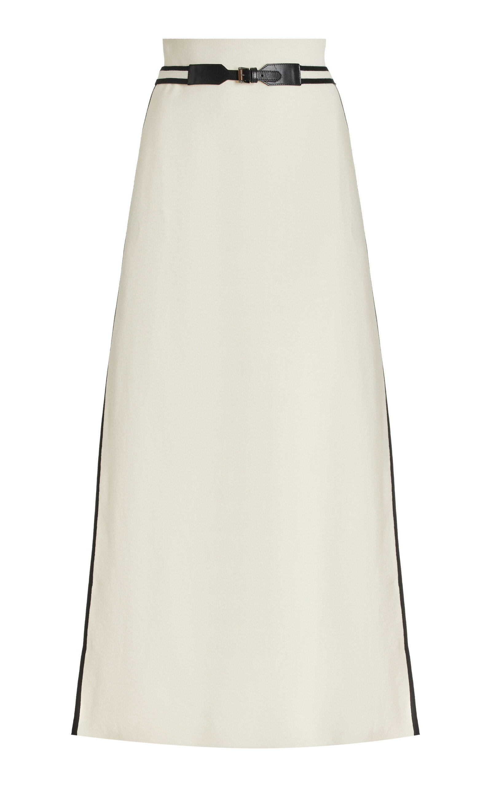 Max Mara Ora Belted Cotton-blend Maxi Skirt In Ivory