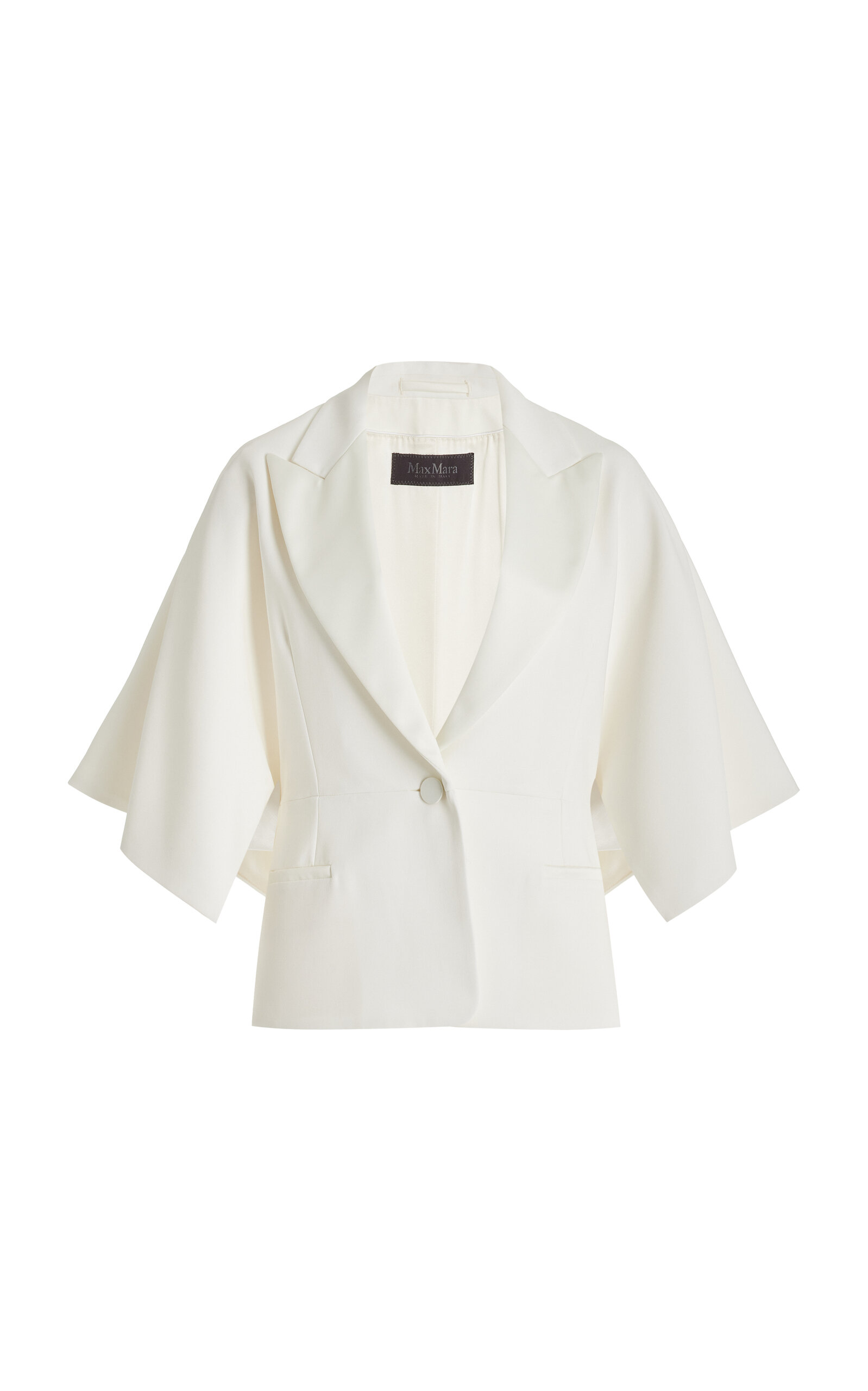 Shop Max Mara Curacao Short Sleeve Blazer In White