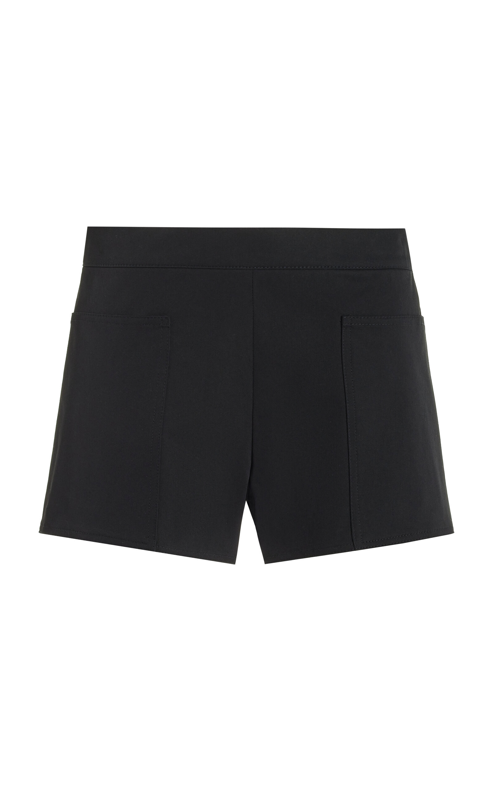 Shop Max Mara Riad Cotton-blend Mini Shorts In Black
