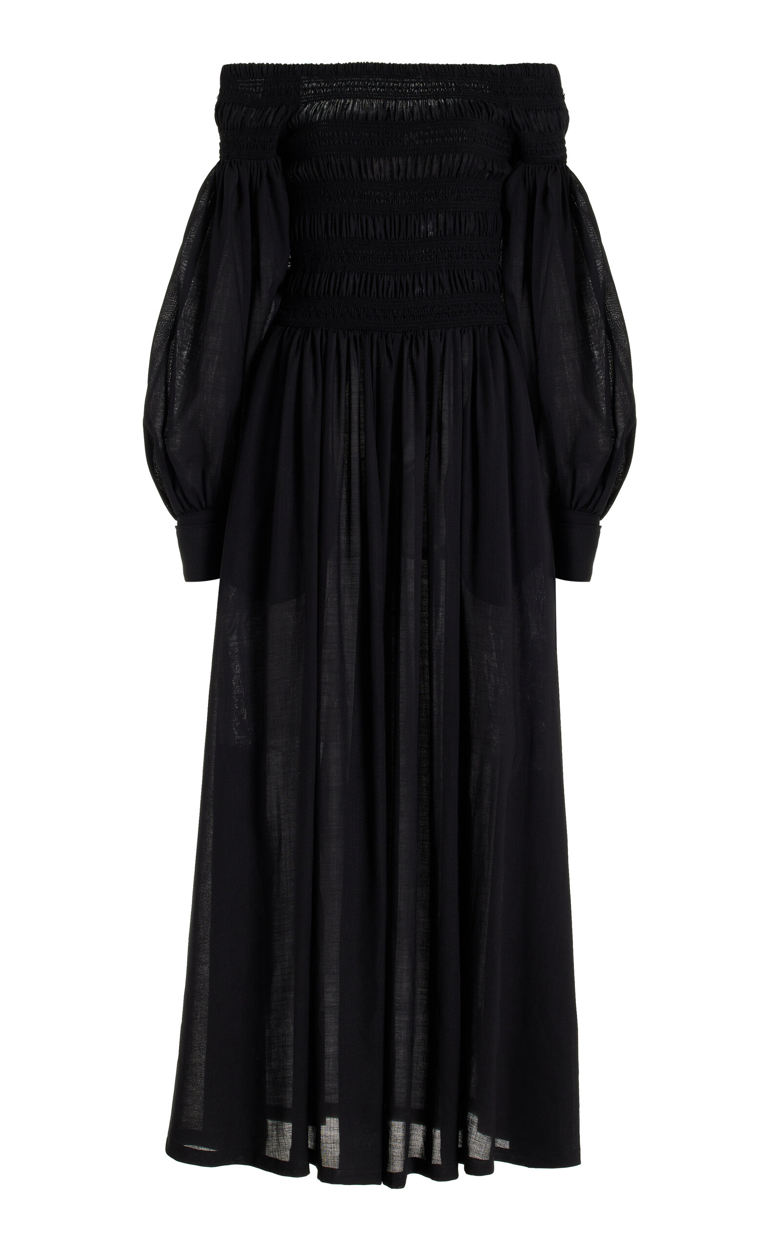 MAX MARA MANU OFF-THE-SHOULDER WOOL MAXI DRESS