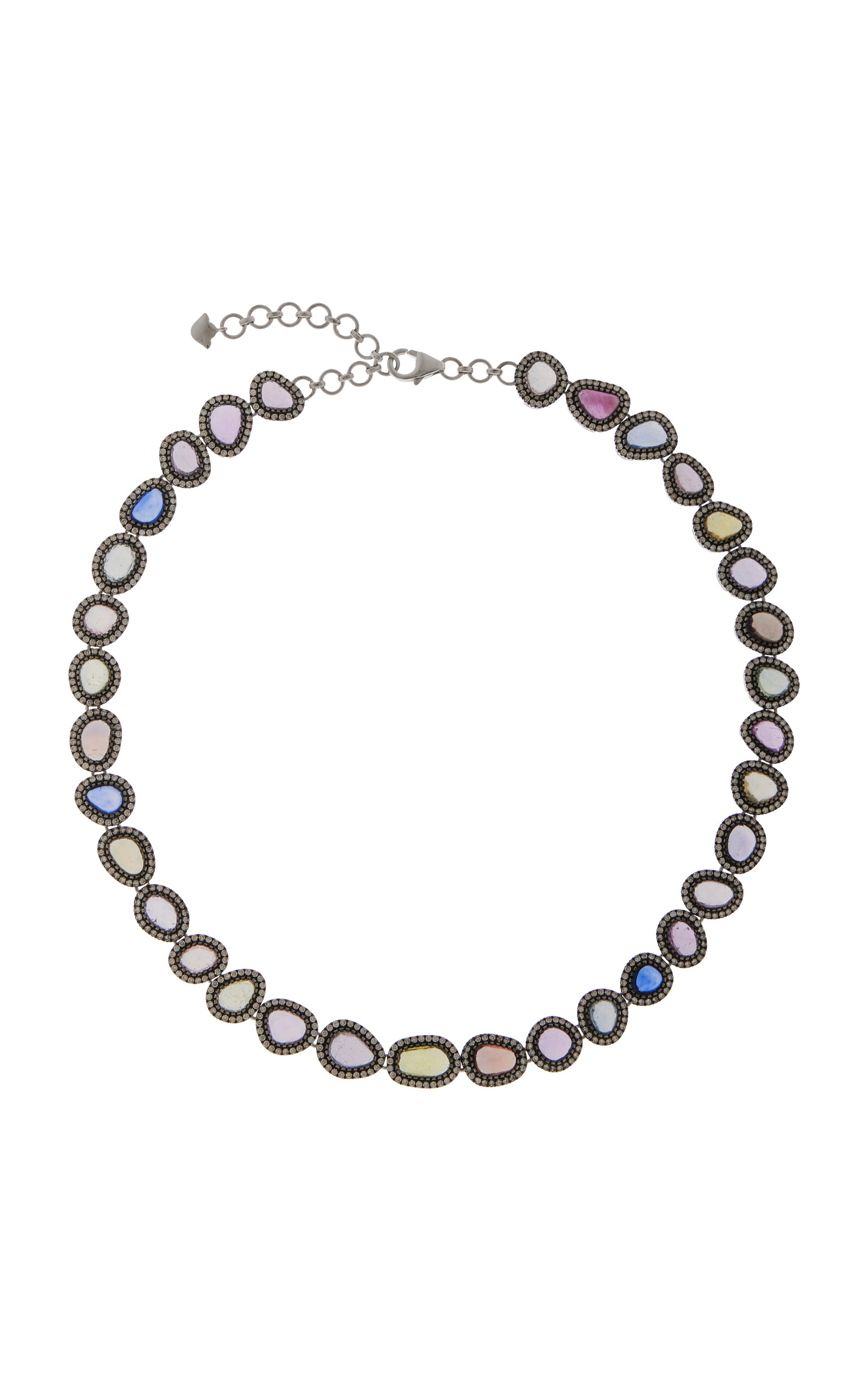One-of-a-Kind Midnight Blossom 18K White Gold Sapphire Necklace