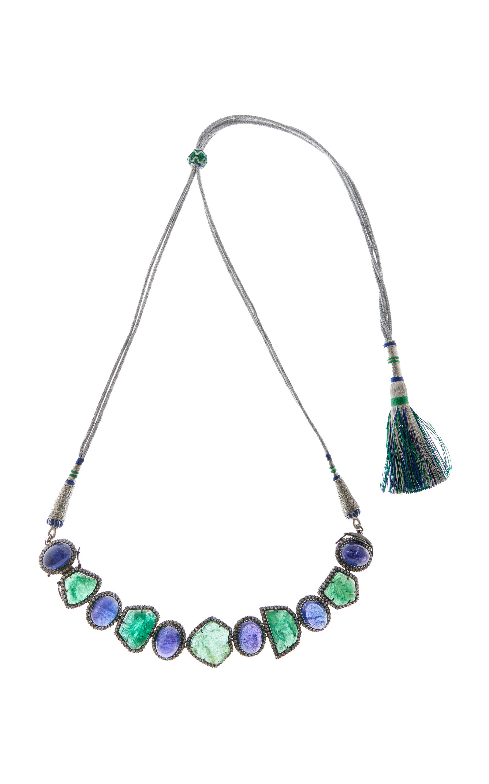 One-of-a-Kind Rajasthan Emerald; Tanzanite Bracelet/Choker