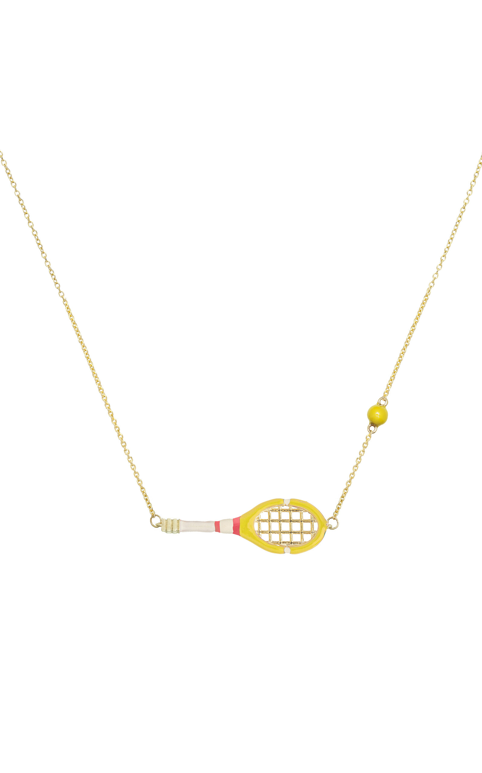 Aliita 9k Yellow Gold Tennis Pelota Enamel Necklace