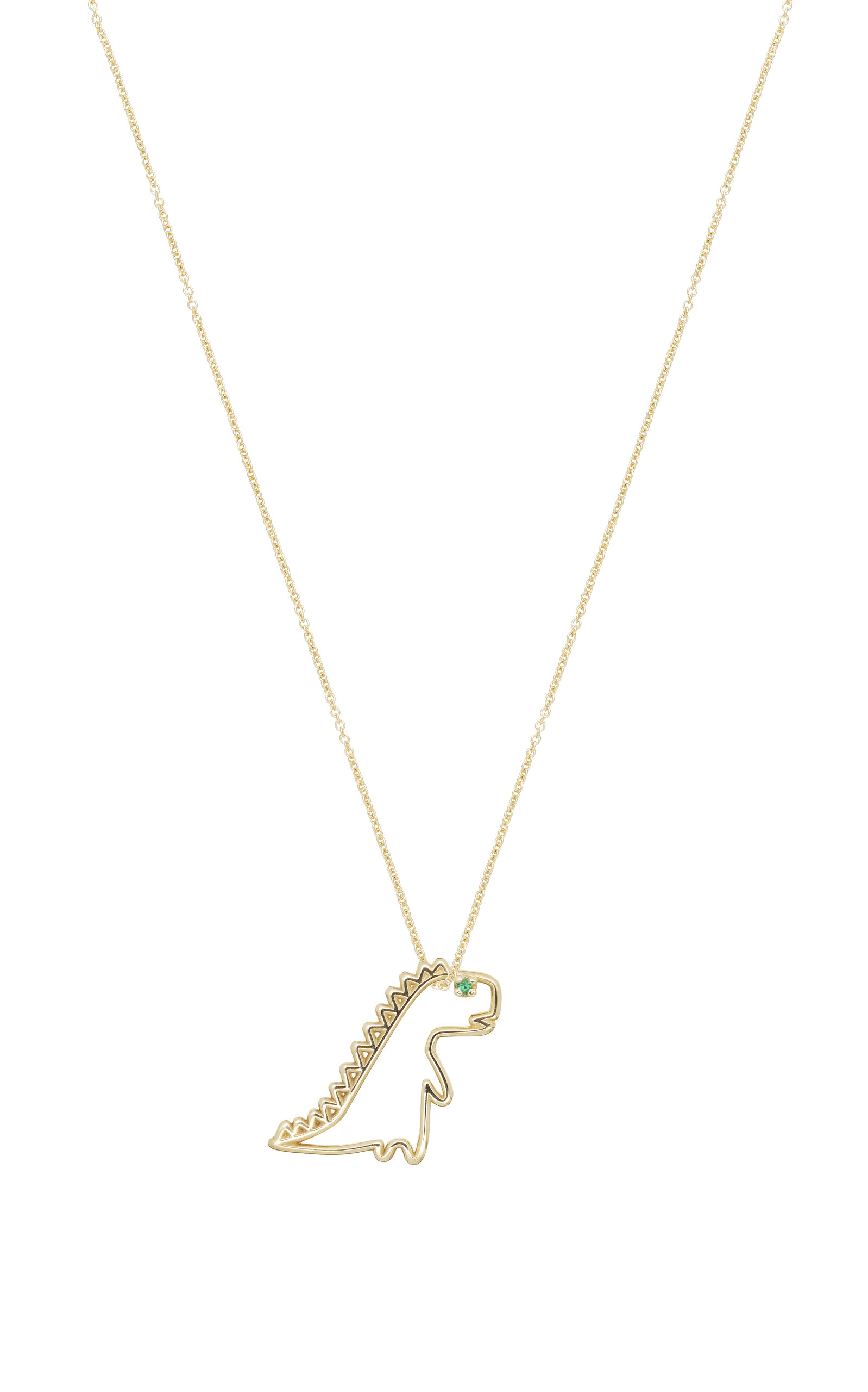 Aliita 9k Yellow Gold Dino Esmeralda Necklace