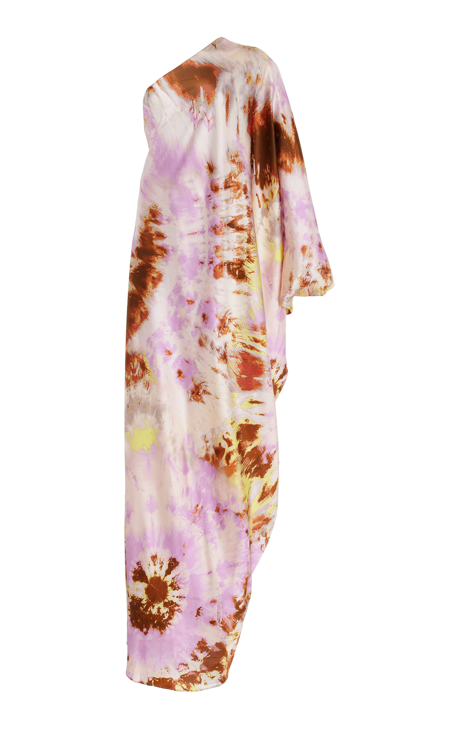 Exclusive Inu One-Shoulder Tie-Dyed Stretch-Silk Maxi Dress