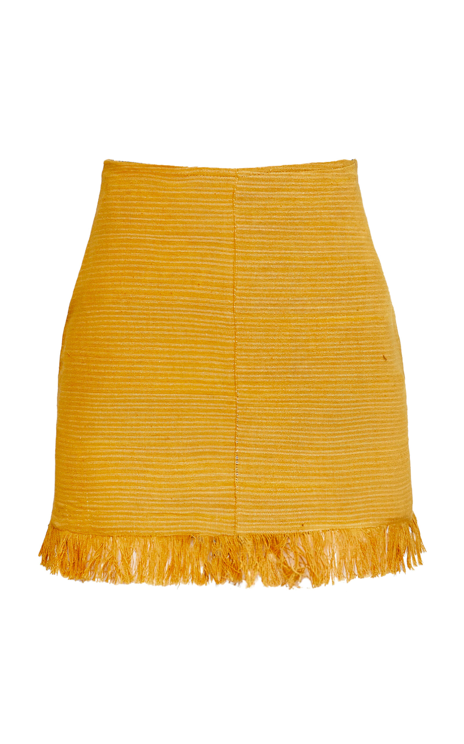 Kilentar Yepa Woven Cotton Mini Skirt In Yellow