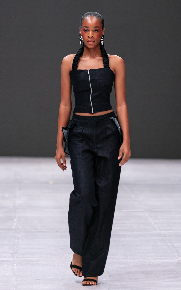 Oríré Lumar Denim Wide-leg Trousers In Blue