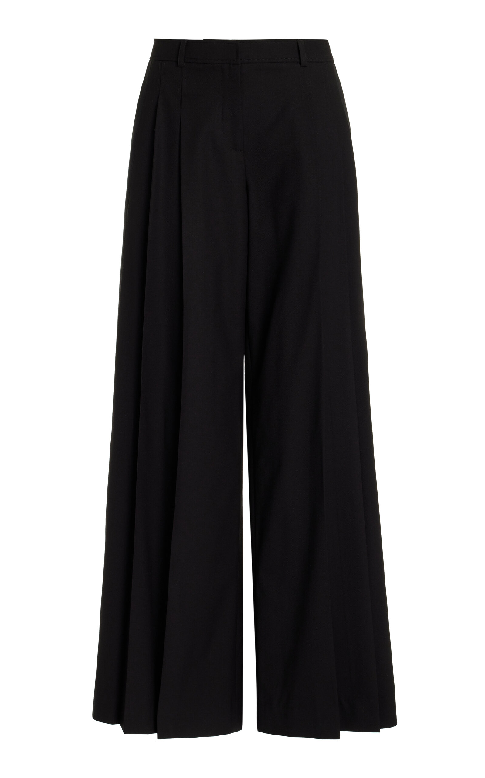 Twp New Didi Wool Stretch Twill Wide Leg Pants In Black