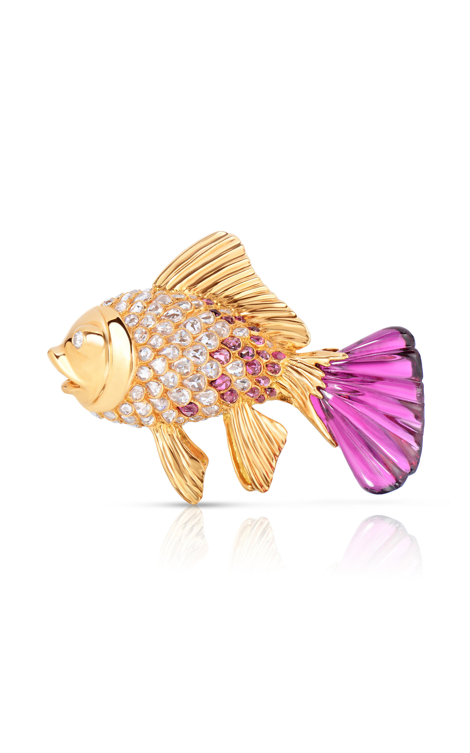 Cicada 18k Gold Fish Brooch