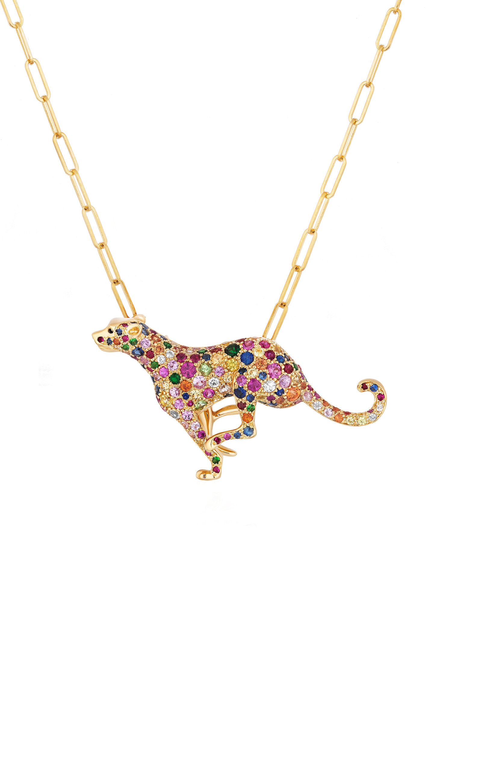 Goshwara 18k Yellow Gold Cheetah Brooch & Pendant In Multi