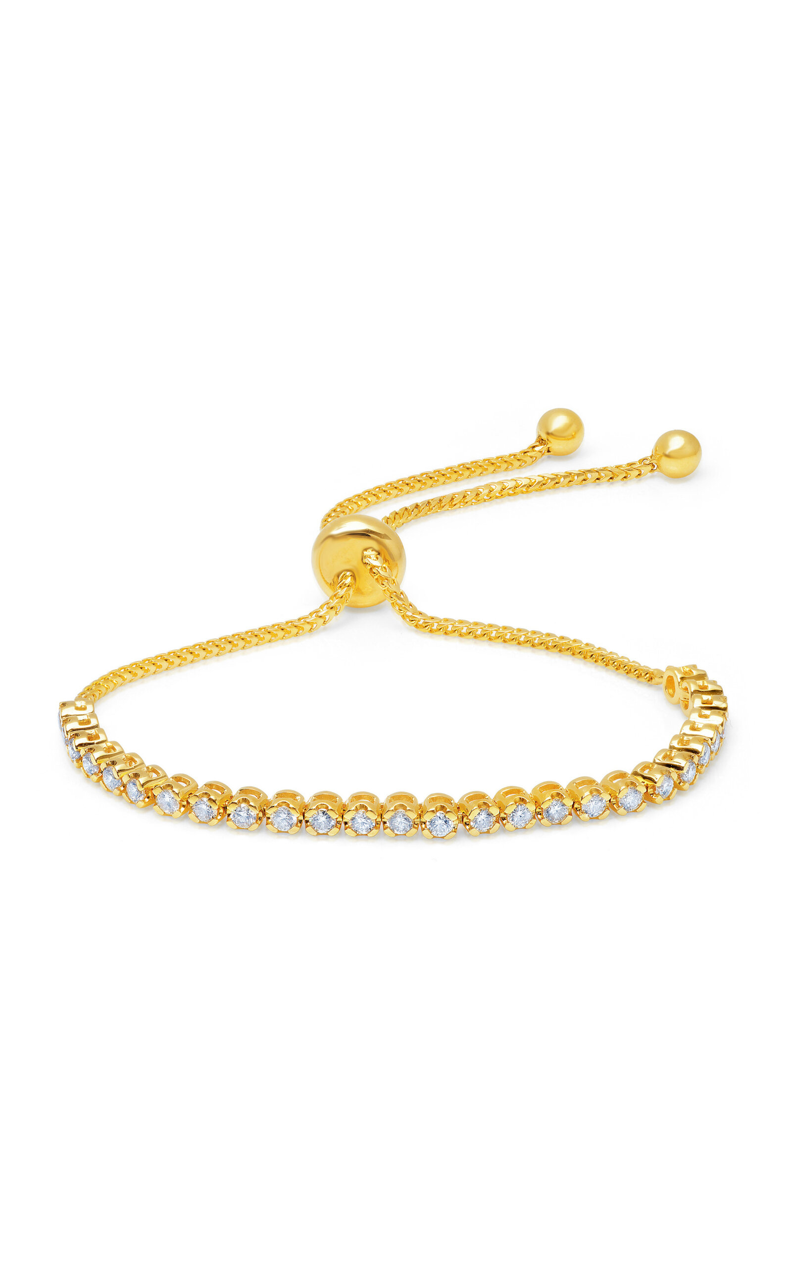 18K Yellow Gold Diamond Bolo Bracelet