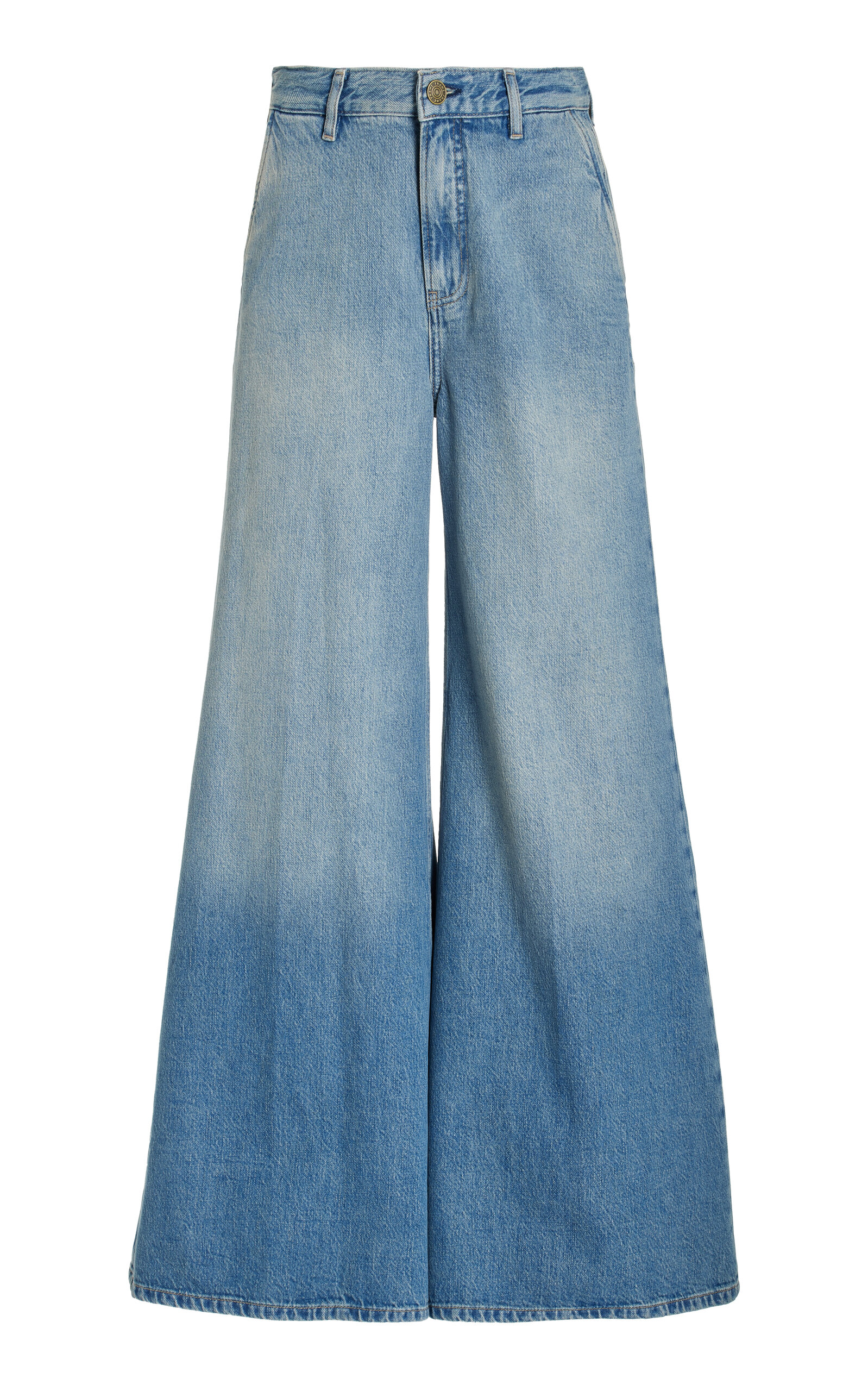 Shop Frame Rigid High-rise Extra-wide Jeans In Medium Wash
