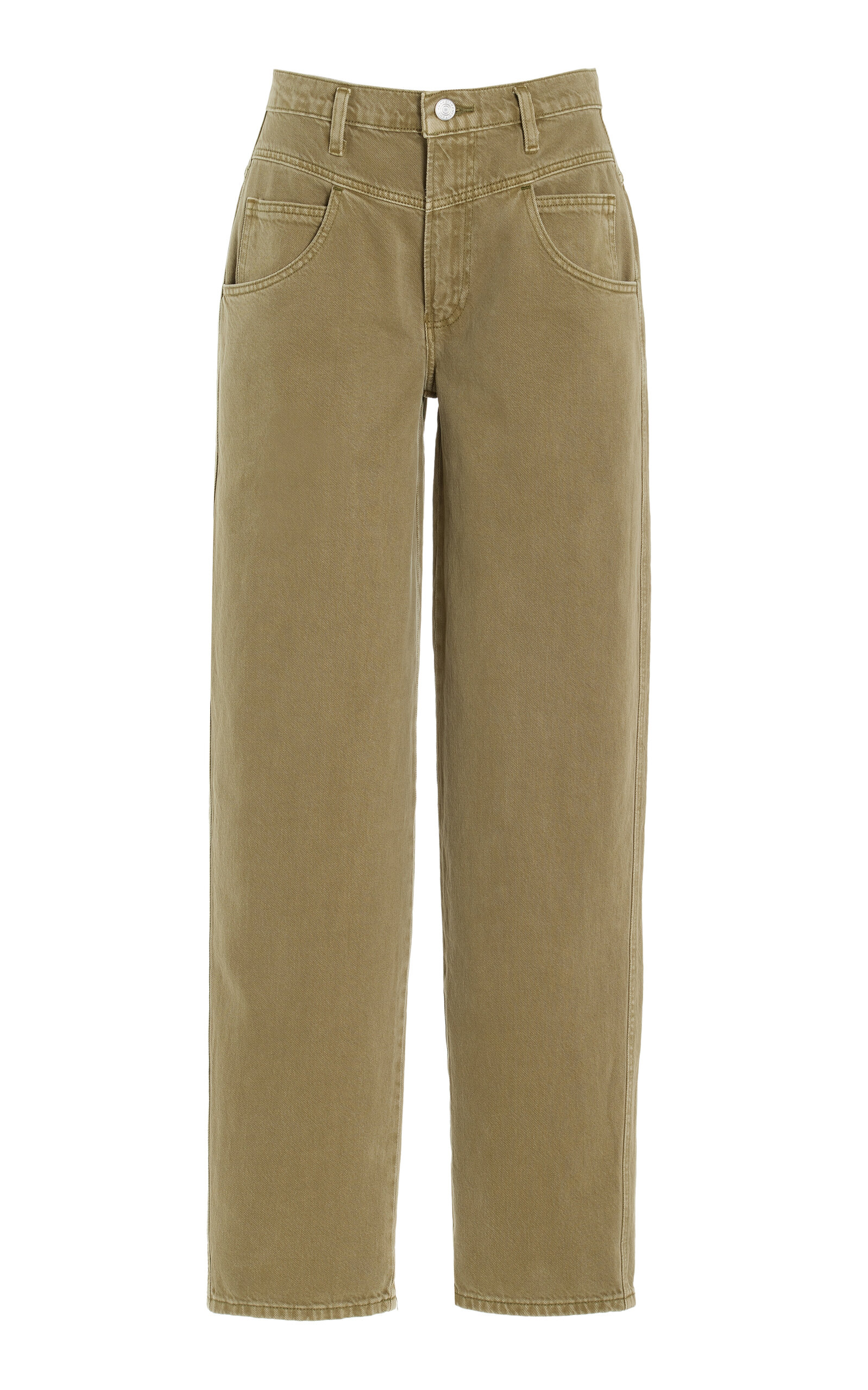 Frame 90's Utility Loose Rigid High-rise Straight-leg Jeans In Green