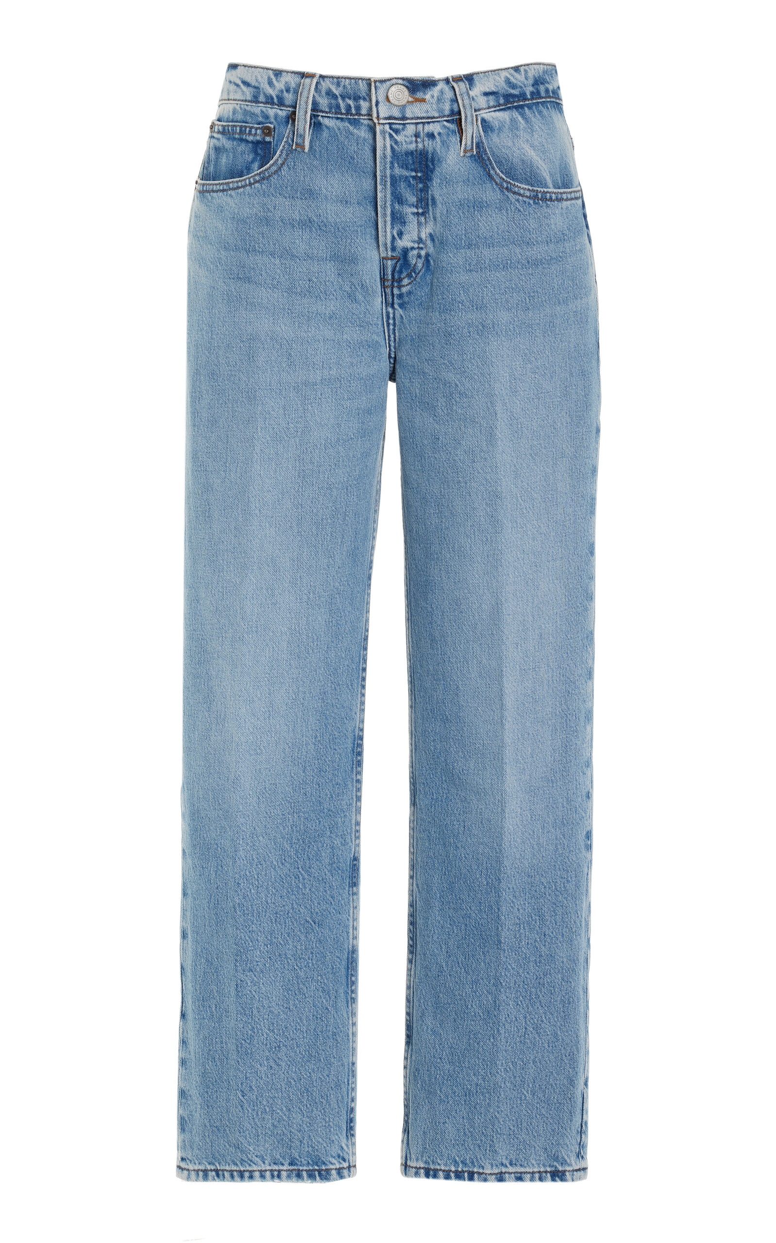 Frame The Slouchy Rigid Low-rise Straight-leg Jeans In Blue