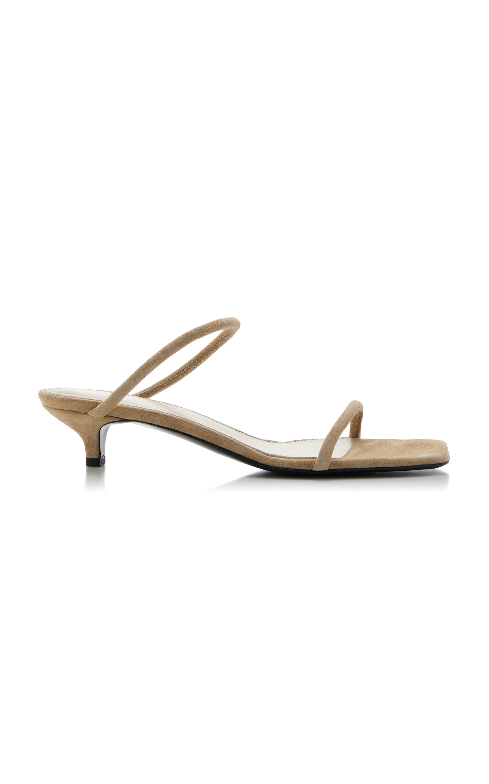 Shop Totême The Minimalist Suede Sandals In Tan