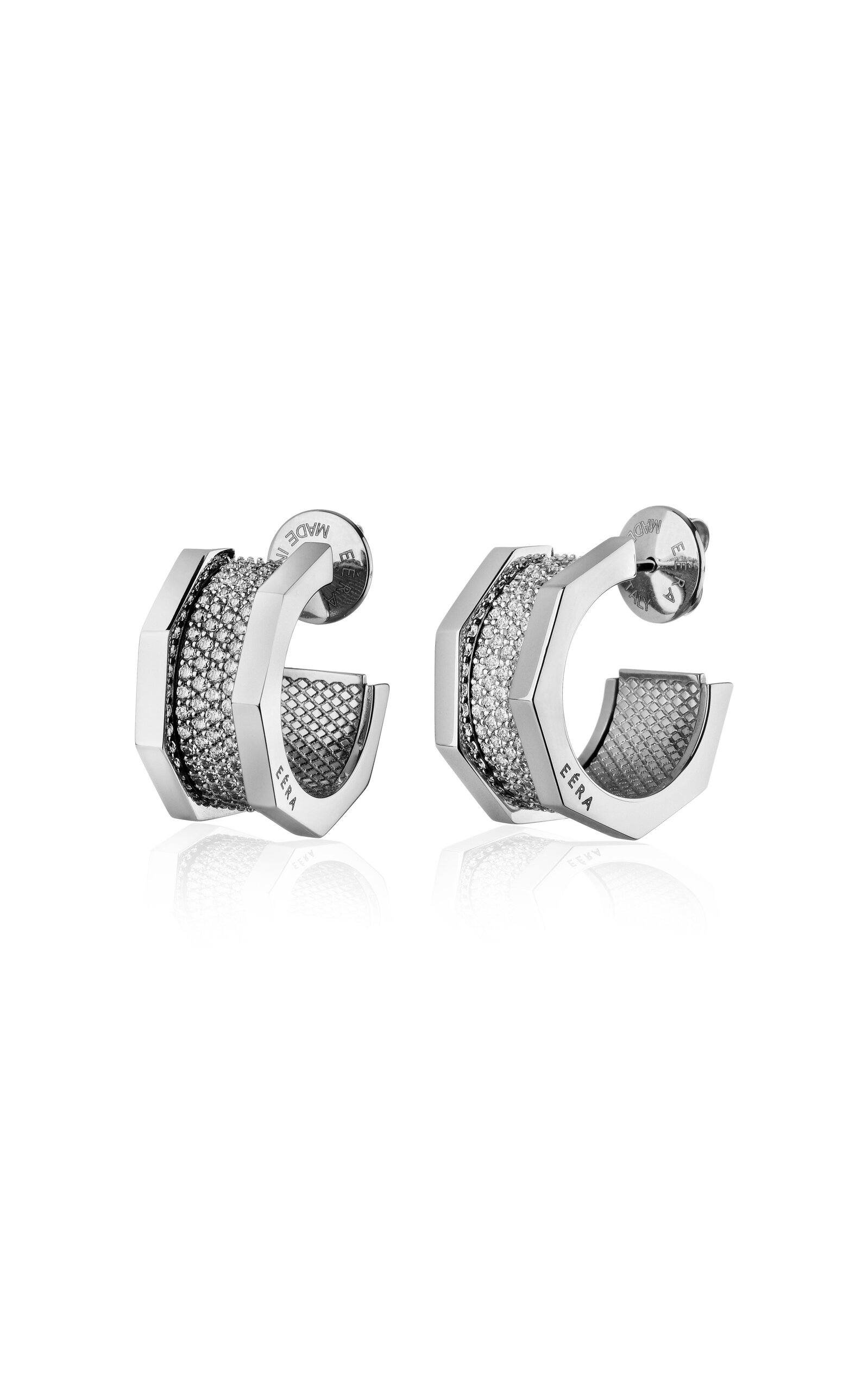 EÉRA - Tubo 18K White Gold Diamond Hoop Earrings - Gold - OS - Moda Operandi - Gifts For Her