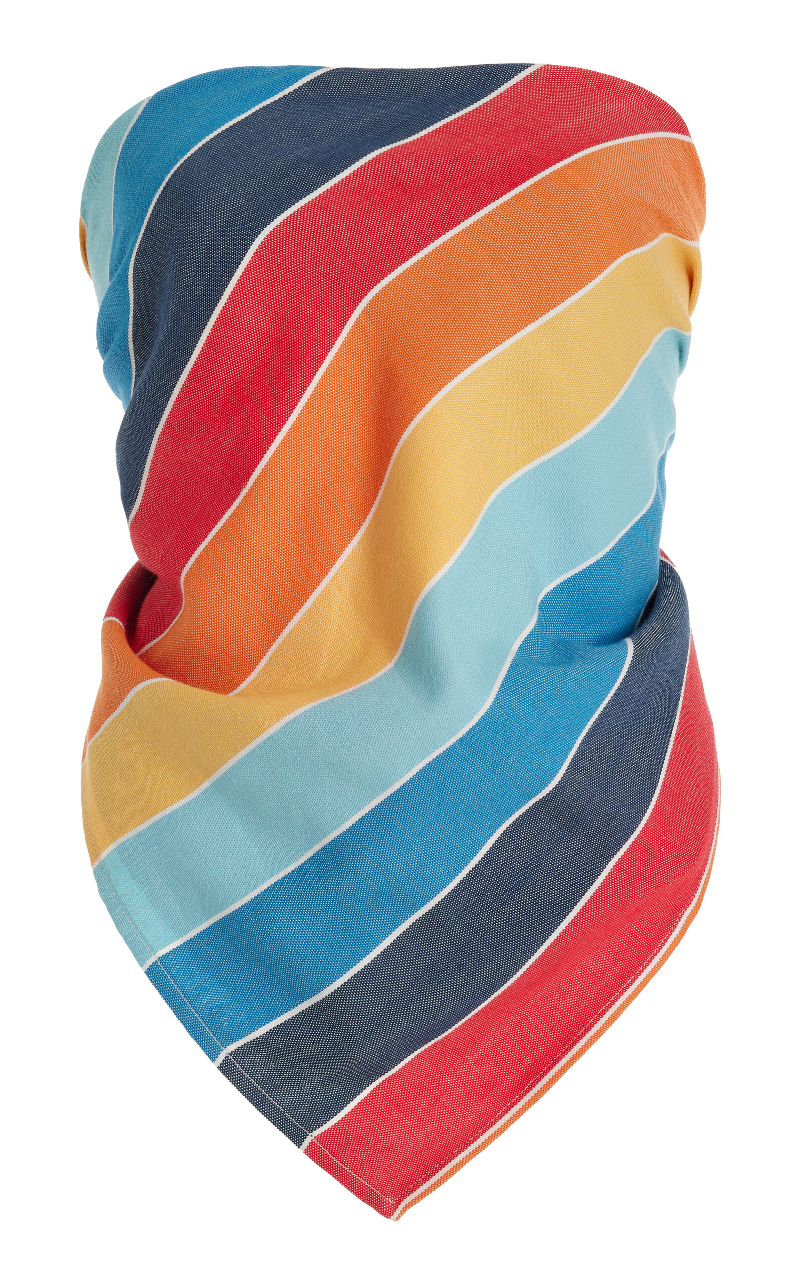 Exclusive Striped Cotton Scarf Top