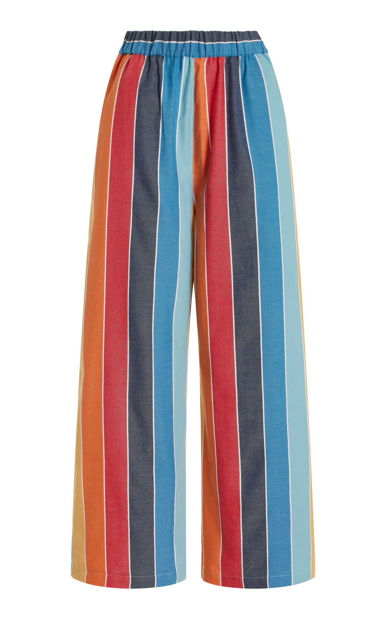 Shop Marrakshi Life Exclusive High-rise Cotton-blend Wide-leg Pants In Multi