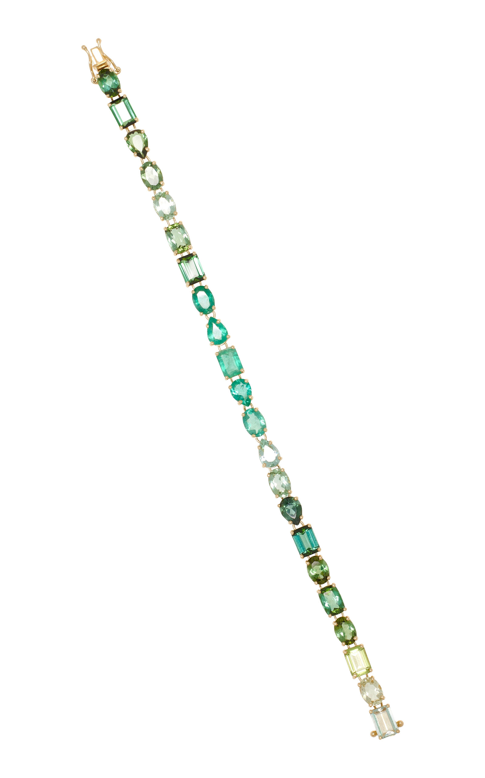 Sauer 18k Black Rhodium-plated Love Wins Bracelet With Tourmaline And Prasiolite In Green