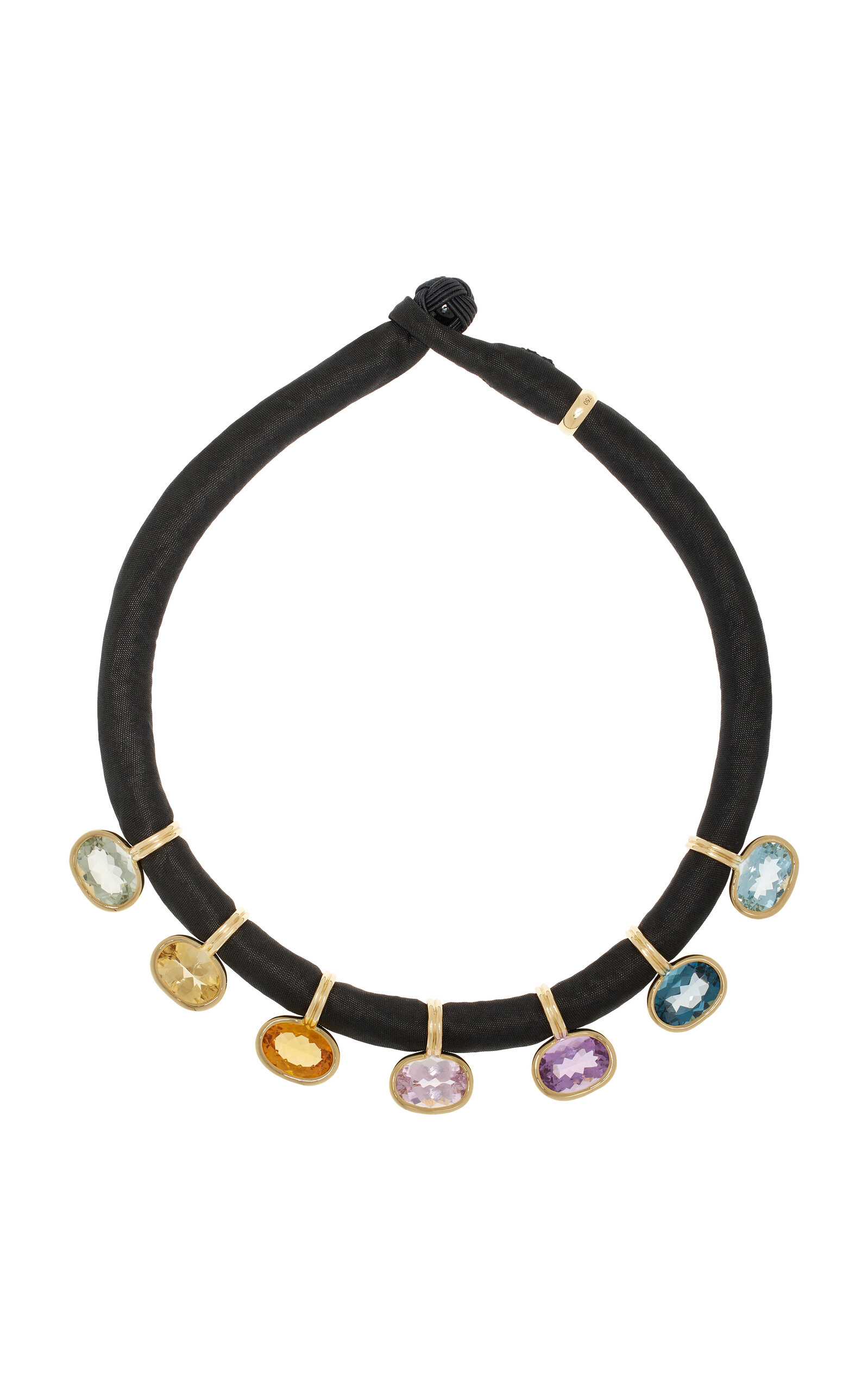 Sauer 18k Yellow Gold Yvonne Rainbow Necklace In Multi