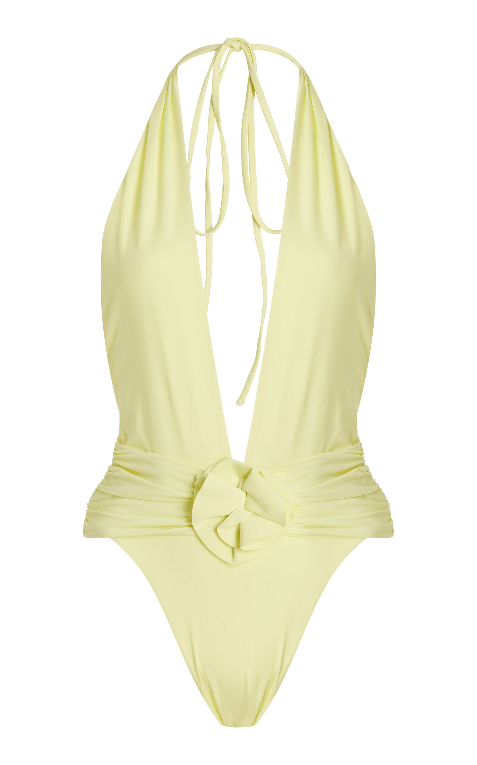 Shop Maygel Coronel Exclusive Serra Plunged One-piece Swimsuit In Yellow