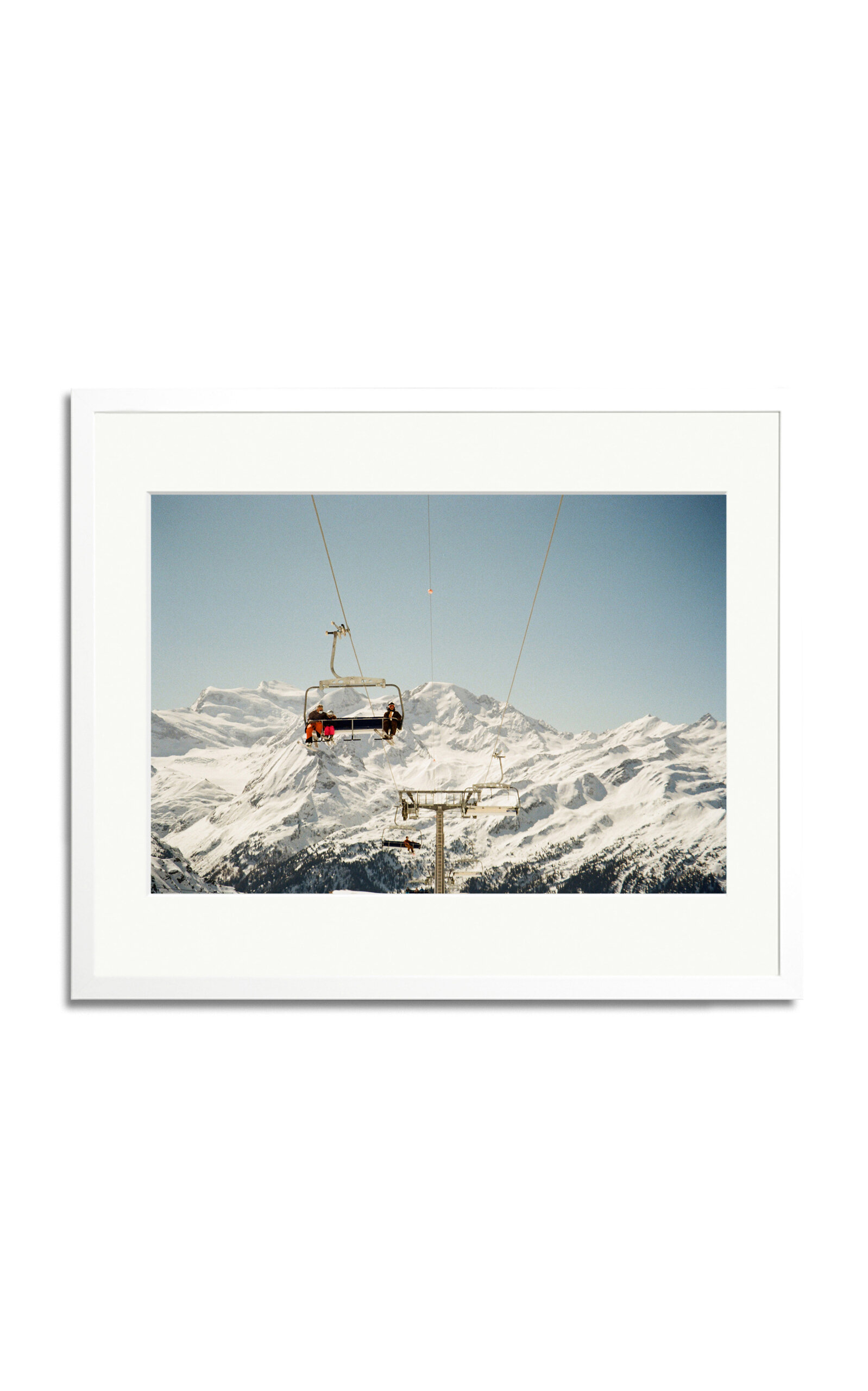 Sonic Editions Ski Sessions Over Verbier Framed Photography Print In White