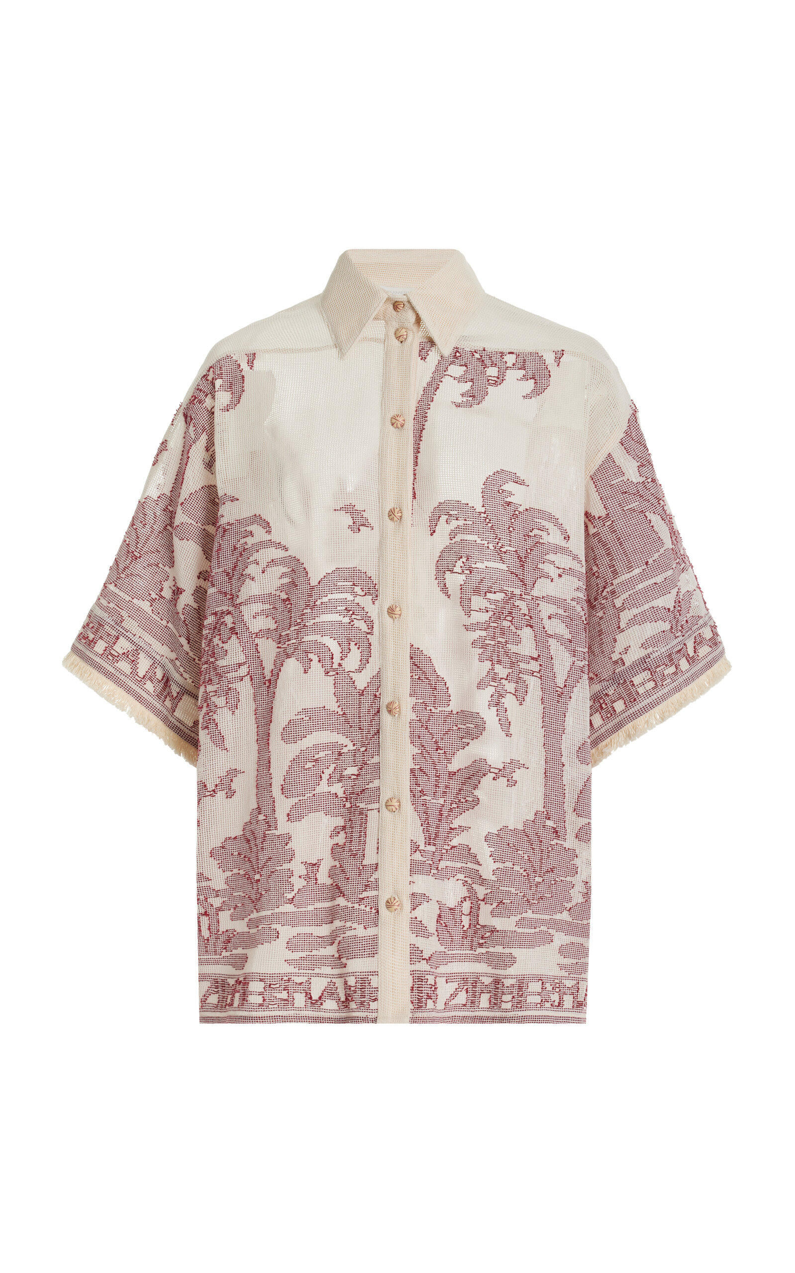 Ottie Palm-Knit Cotton Shirt