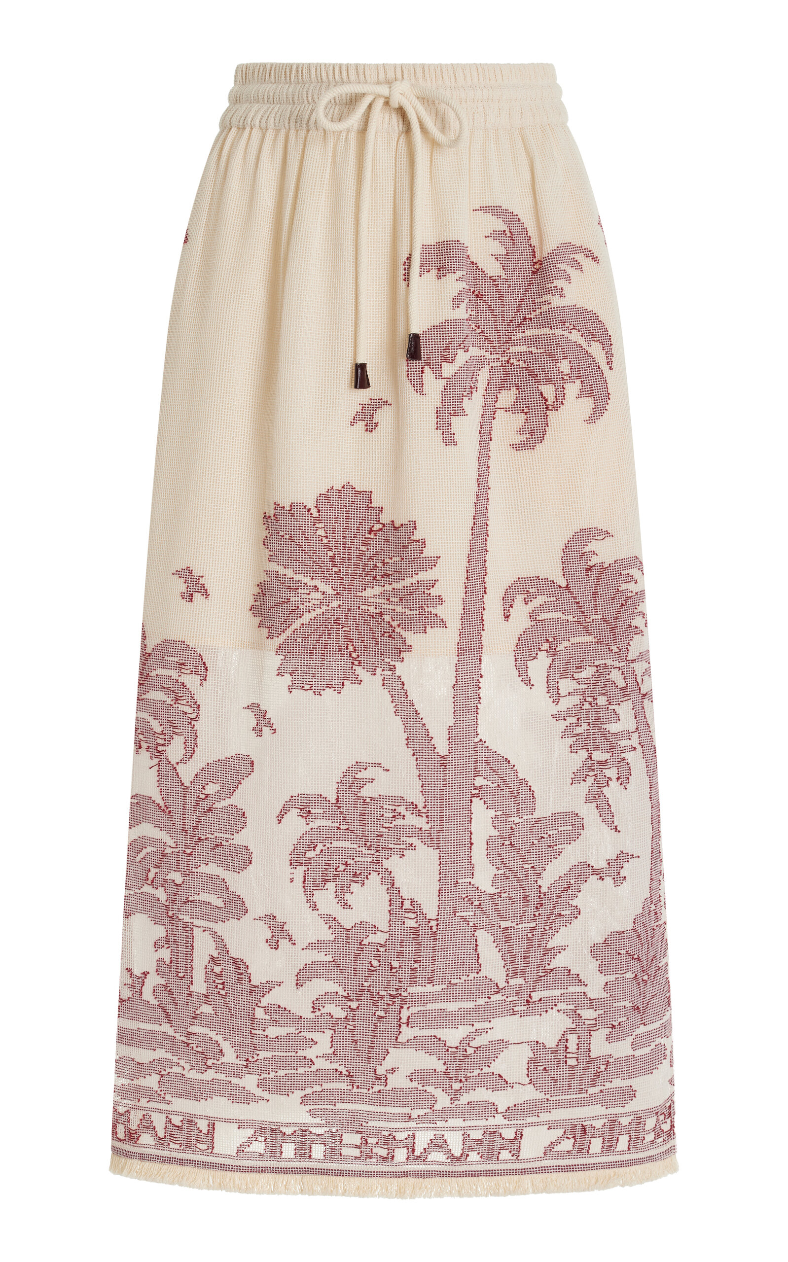 Ottie Palm Cotton Midi Skirt