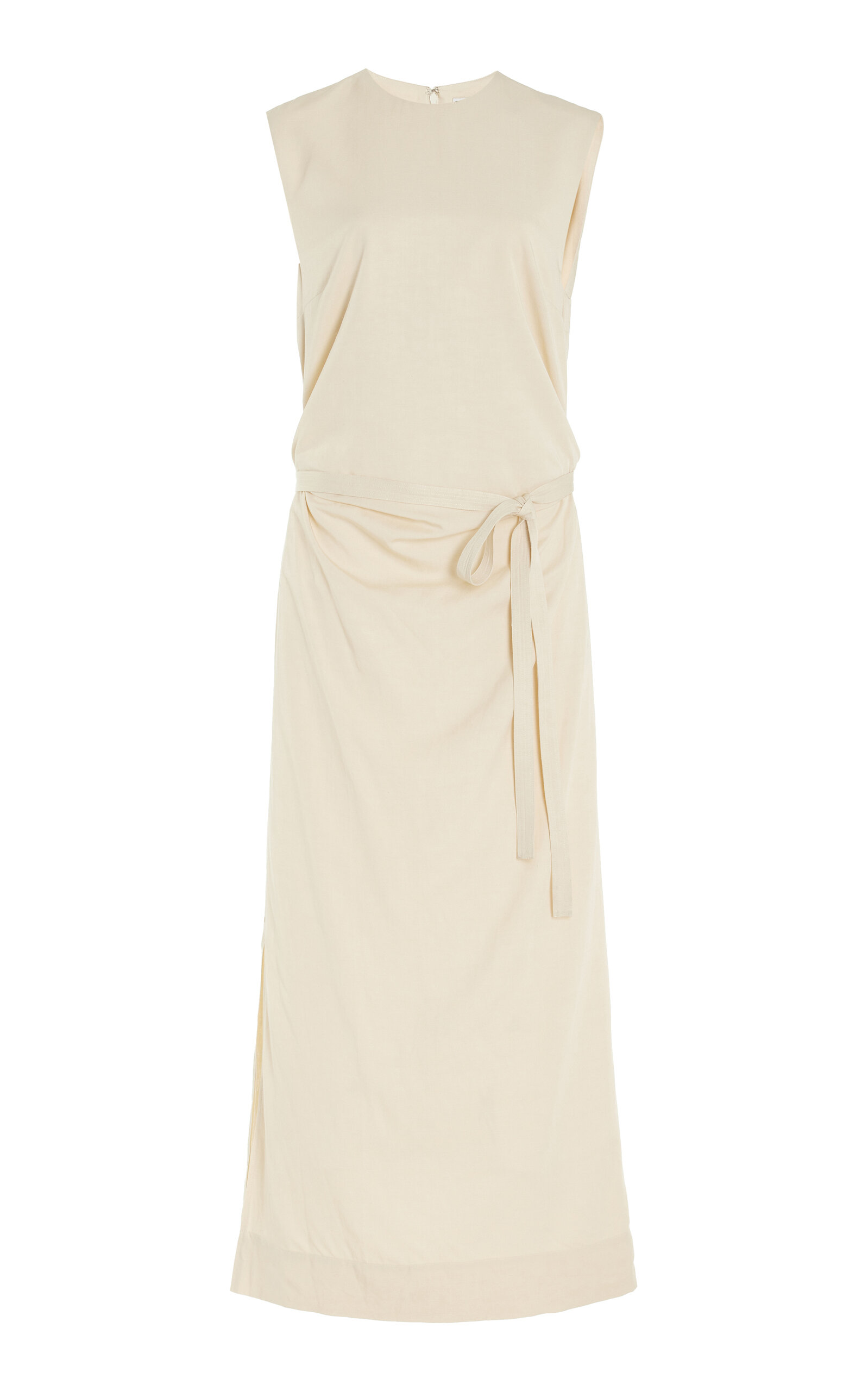 Shop Totême Tie-waist Maxi Dress In Ivory