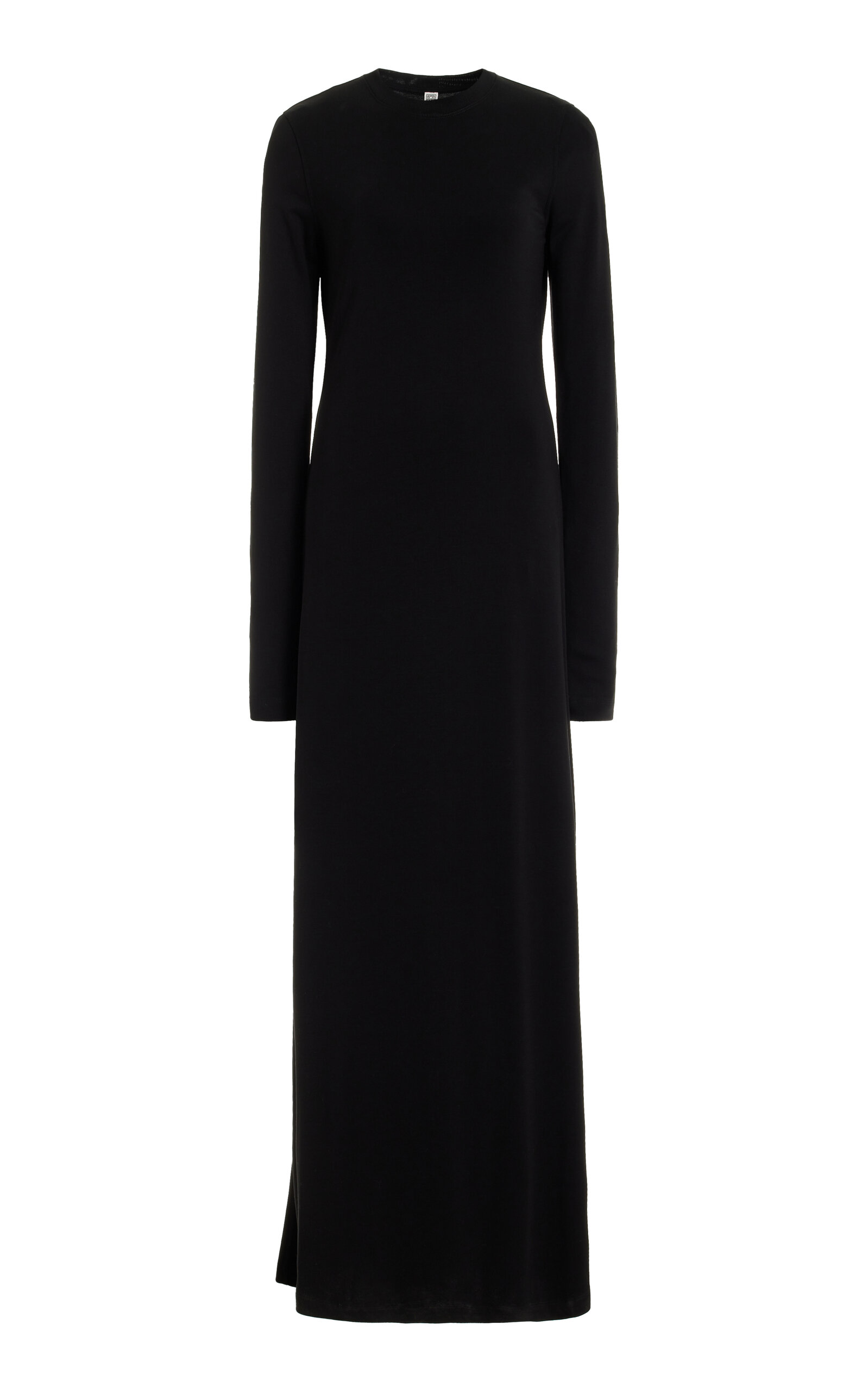 Shop Totême Lyocell Jersey Maxi Dress In Black