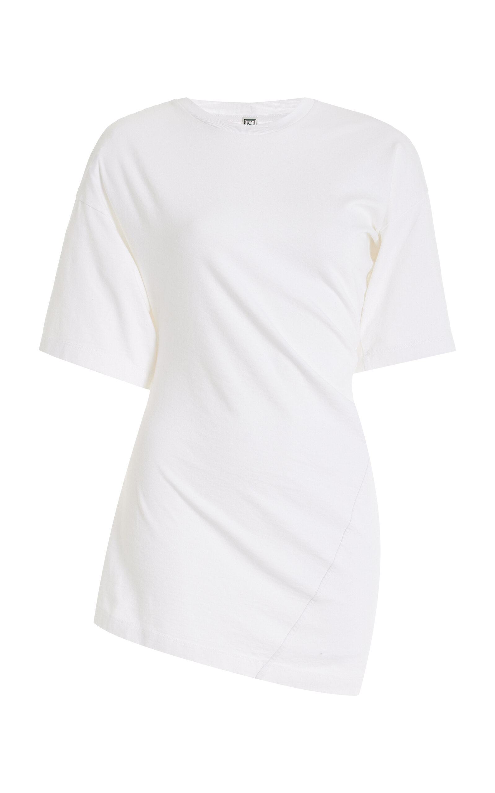 Shop Totême Twisted Organic Cotton Jersey Tee In White