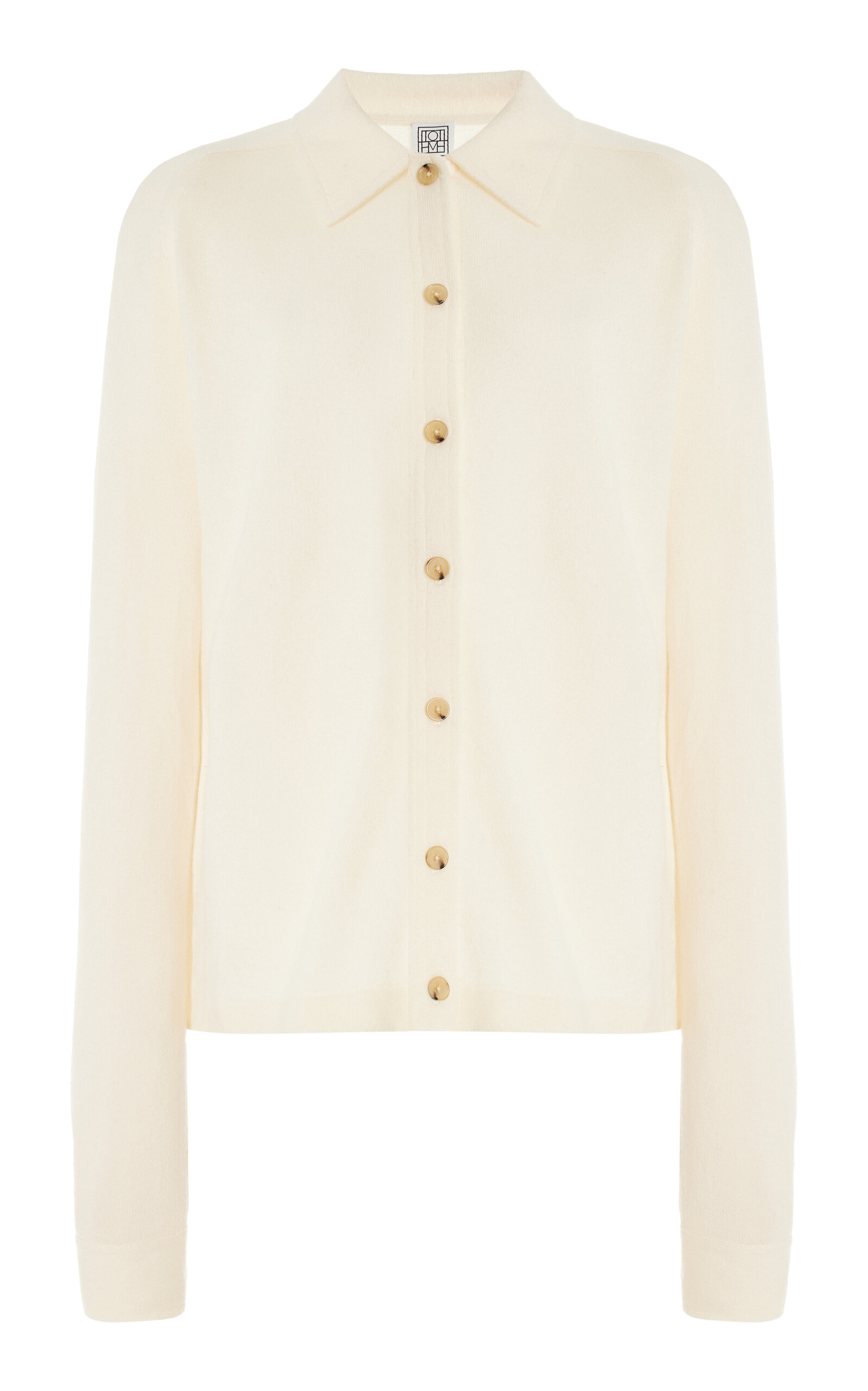 Shop Totême Raglan-sleeve Cashmere Shirt In Ivory