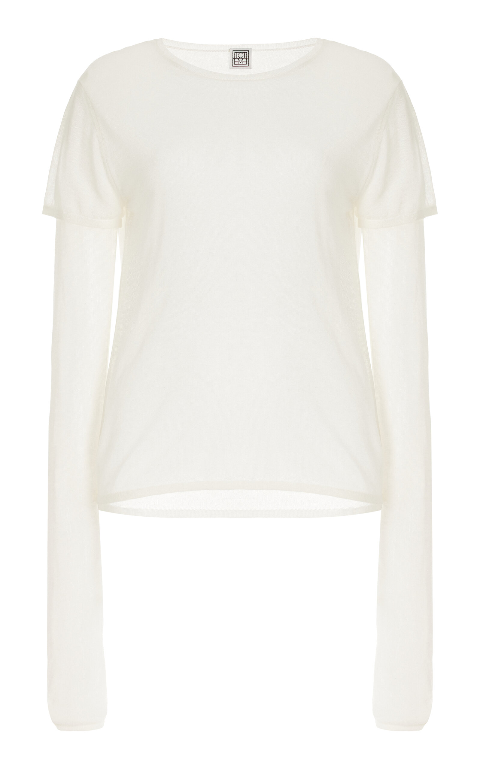 Shop Totême Layered Knit Lyocell-cashmere Tee In Ivory