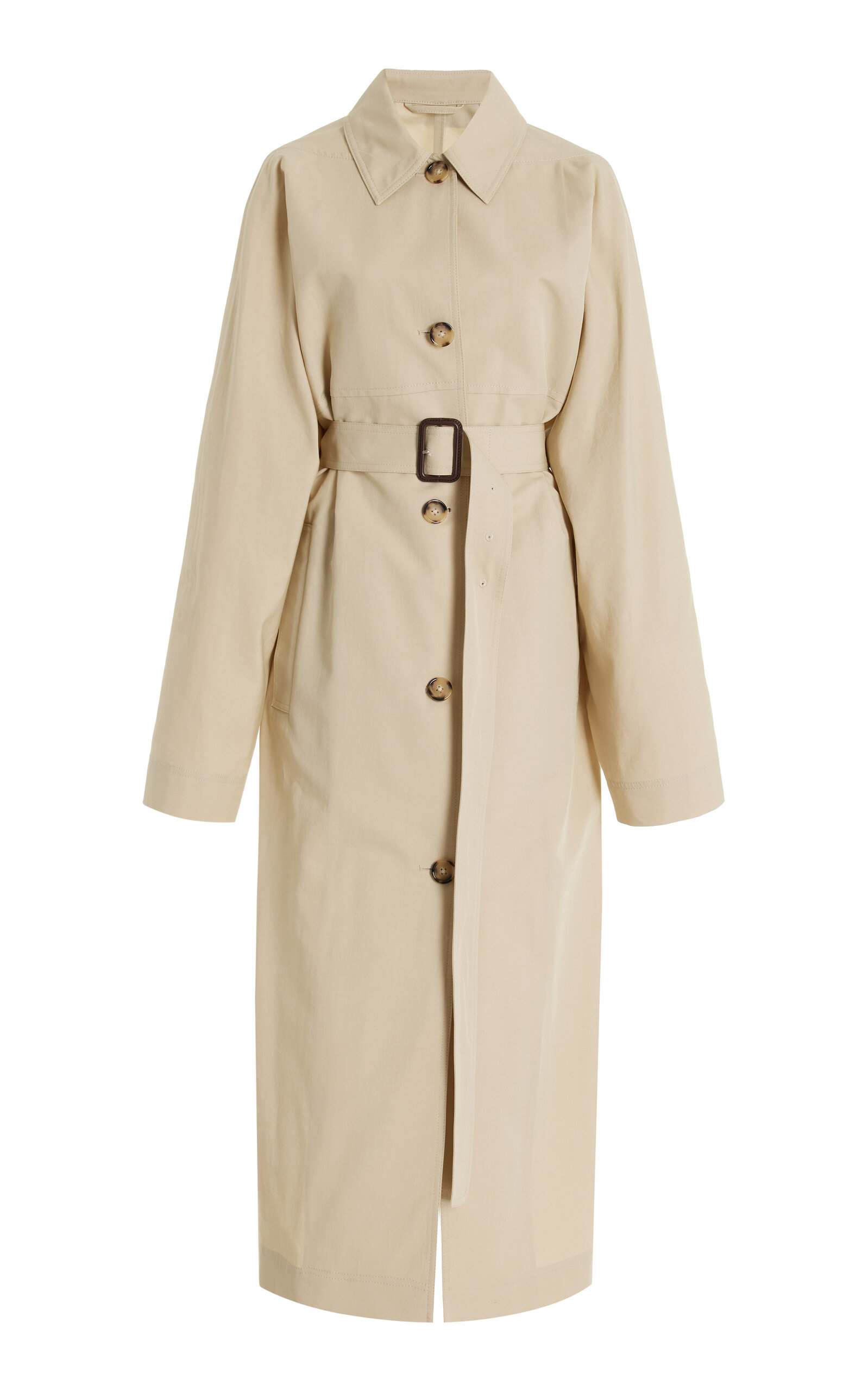 Shop Totême Tumbled Organic Cotton-silk Trench Coat In Ivory